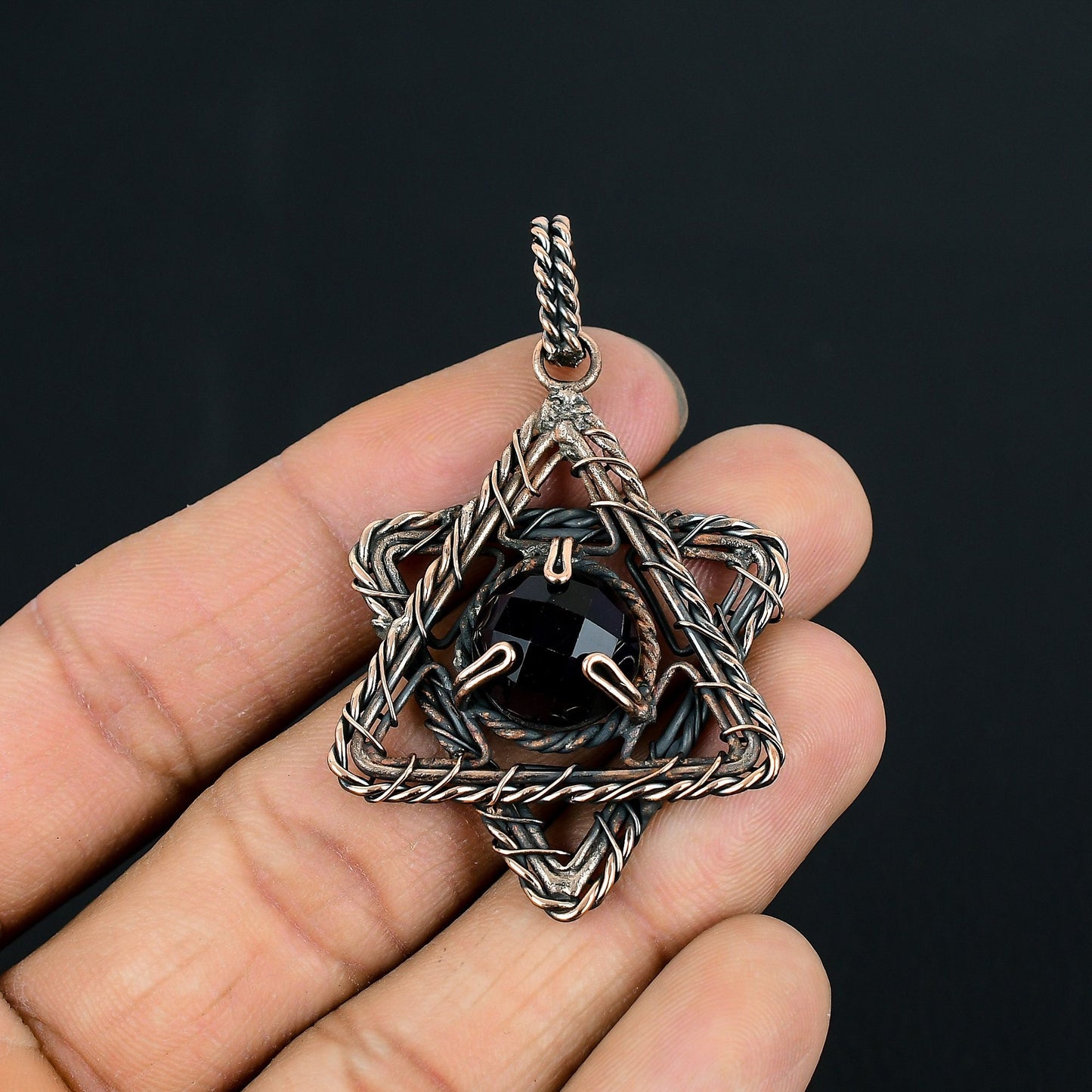 Purple Amethyst Gemstone Star Pendant