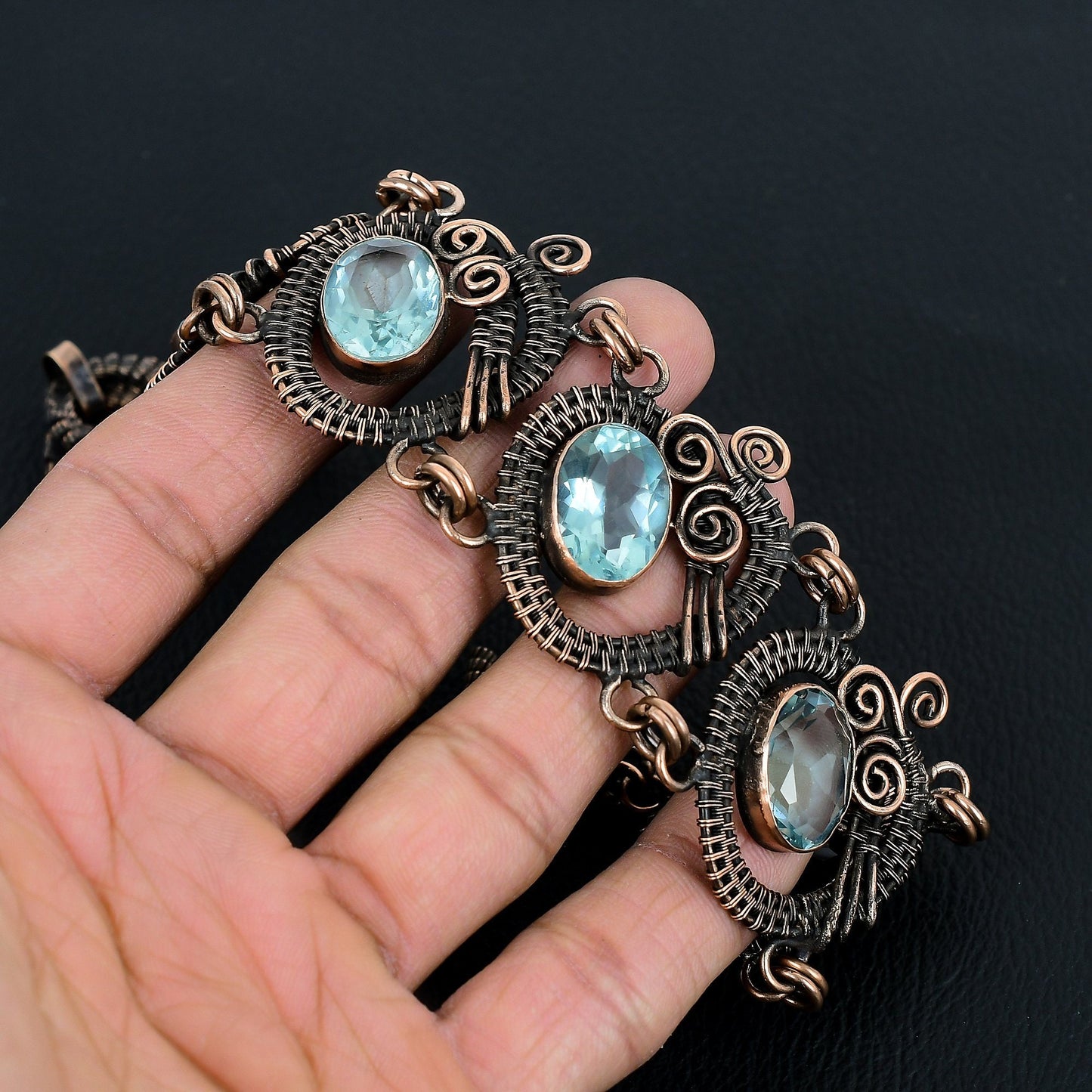 Blue Aquamarine Gemstone Bracelet
