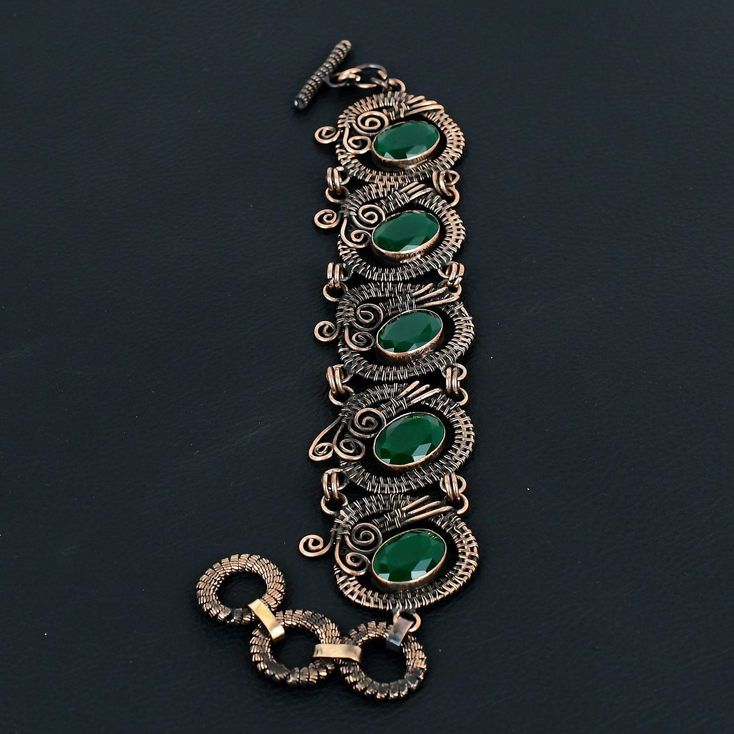 Green Emerald Gemstone Bracelet