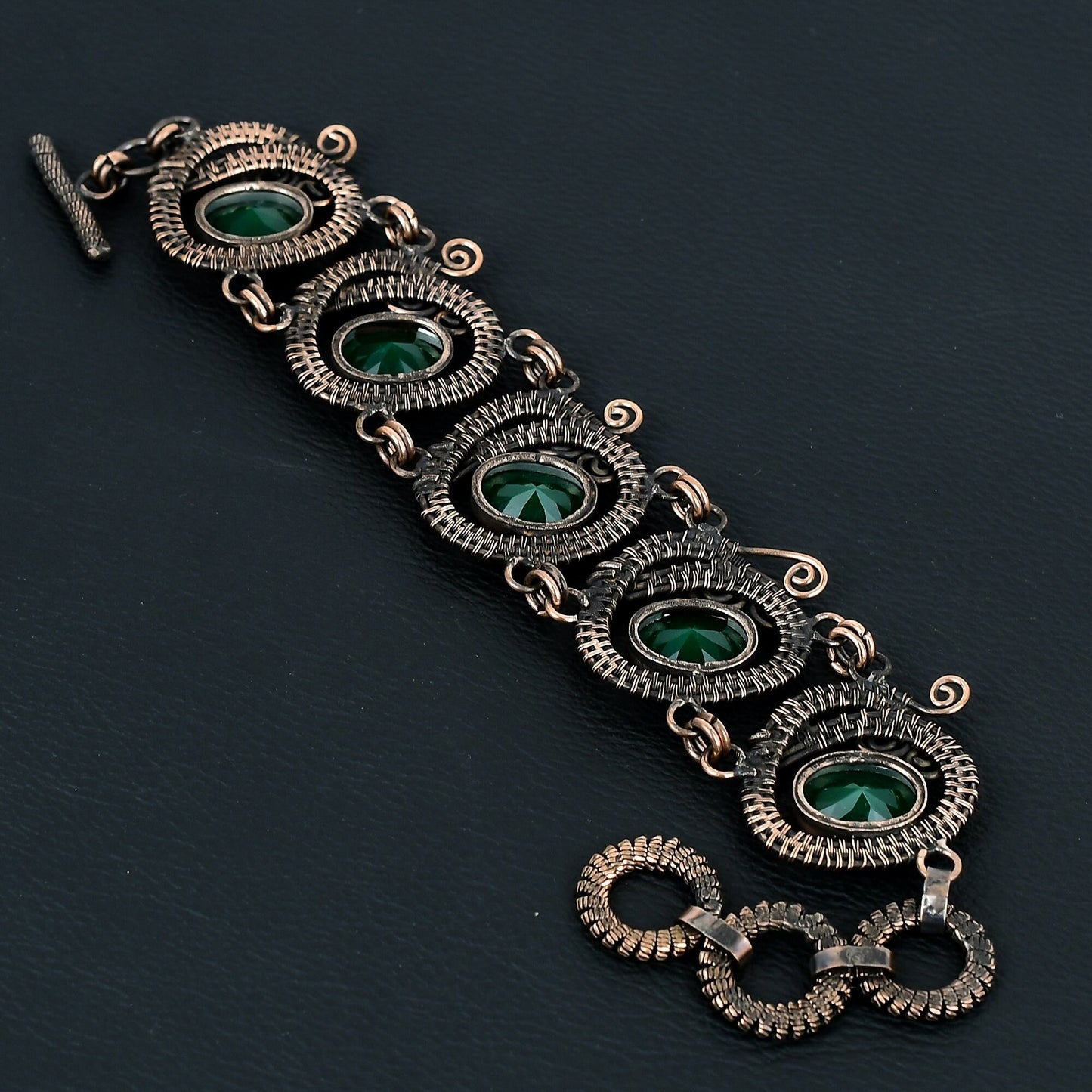 Green Emerald Gemstone Bracelet