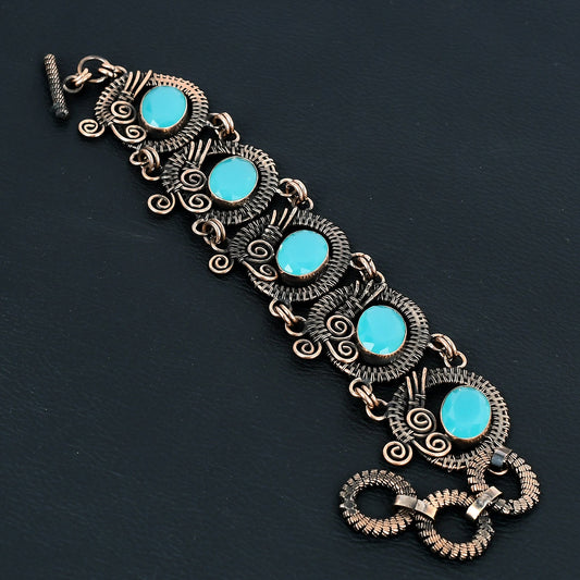 Blue Chalcedony Gemstone Bracelet