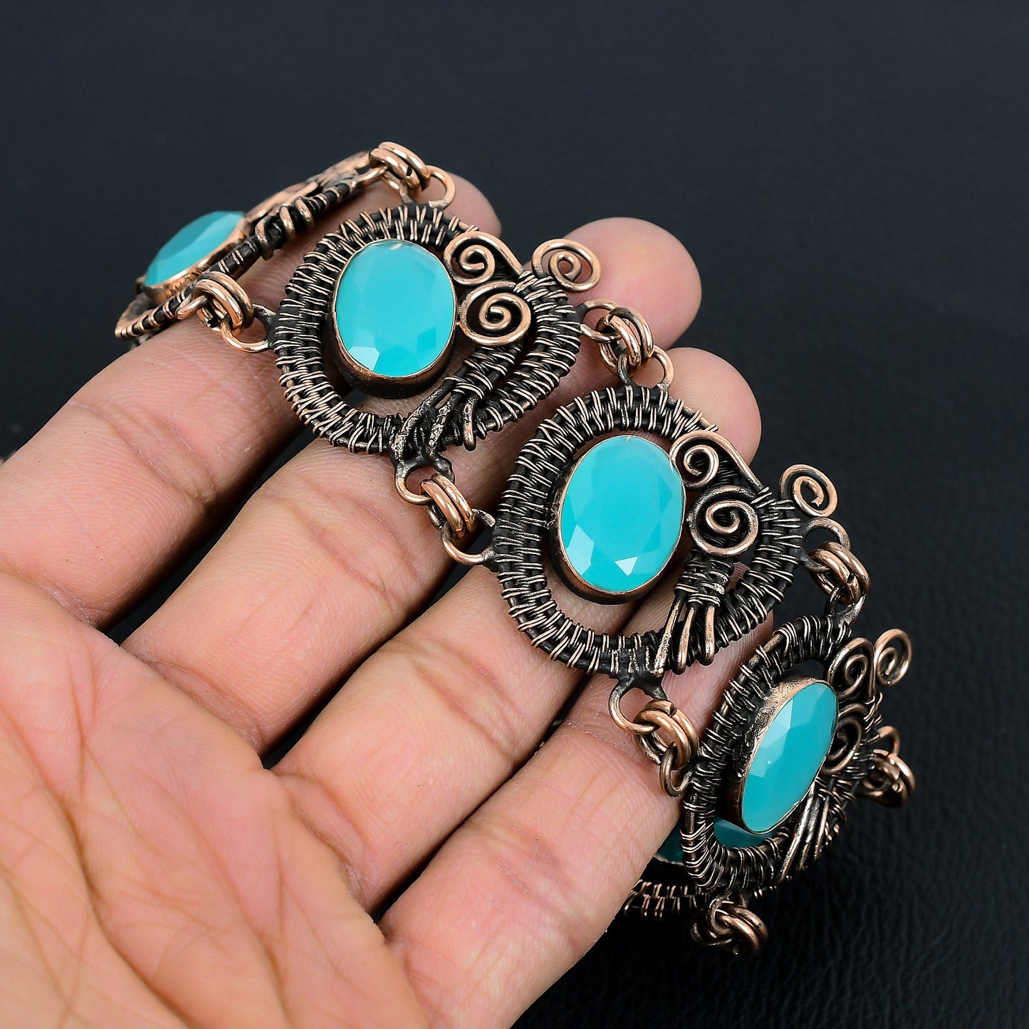 Blue Chalcedony Gemstone Bracelet