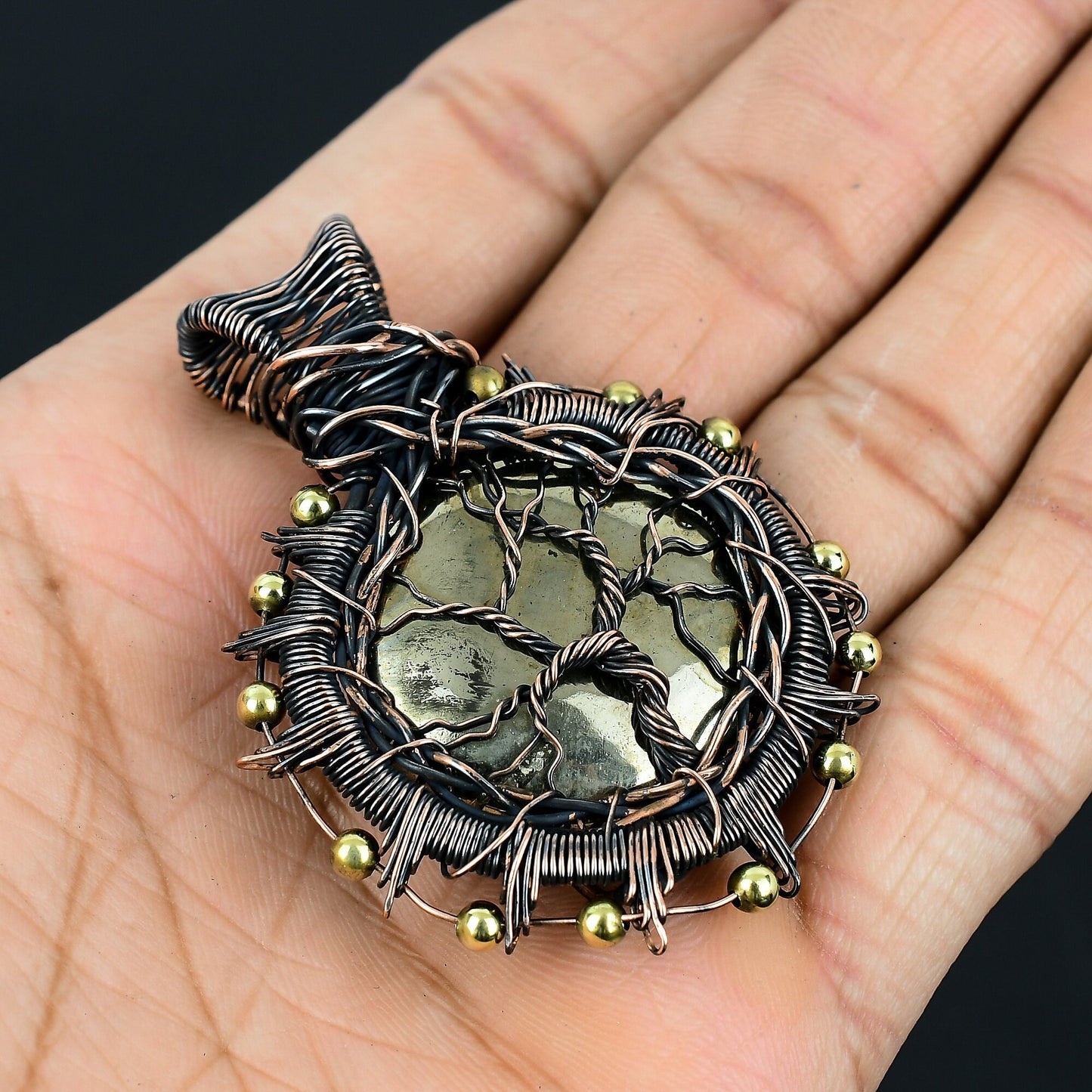 Golden Pyrite Gemstone Pendant