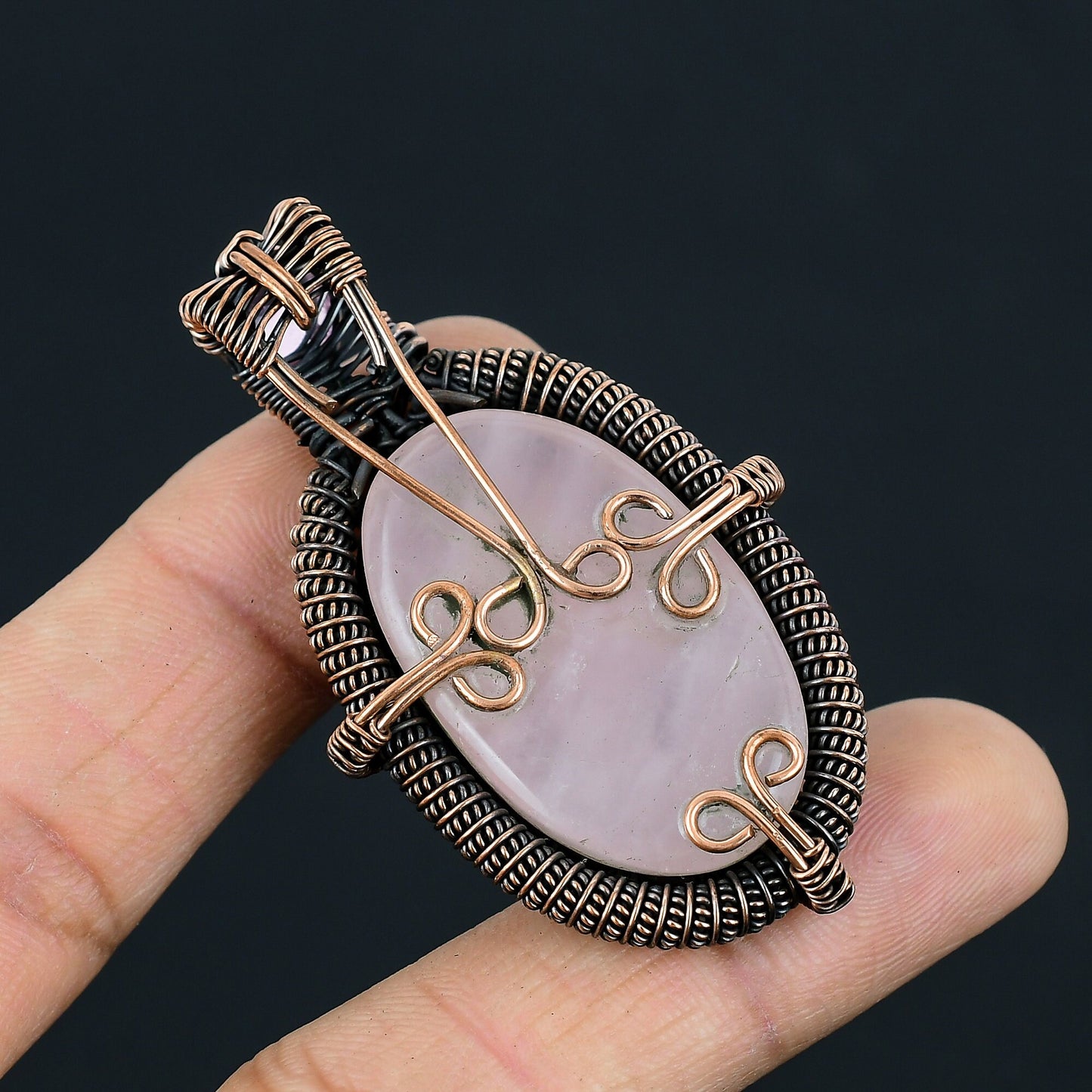 Pink Rose Quartz Gemstone Pendant