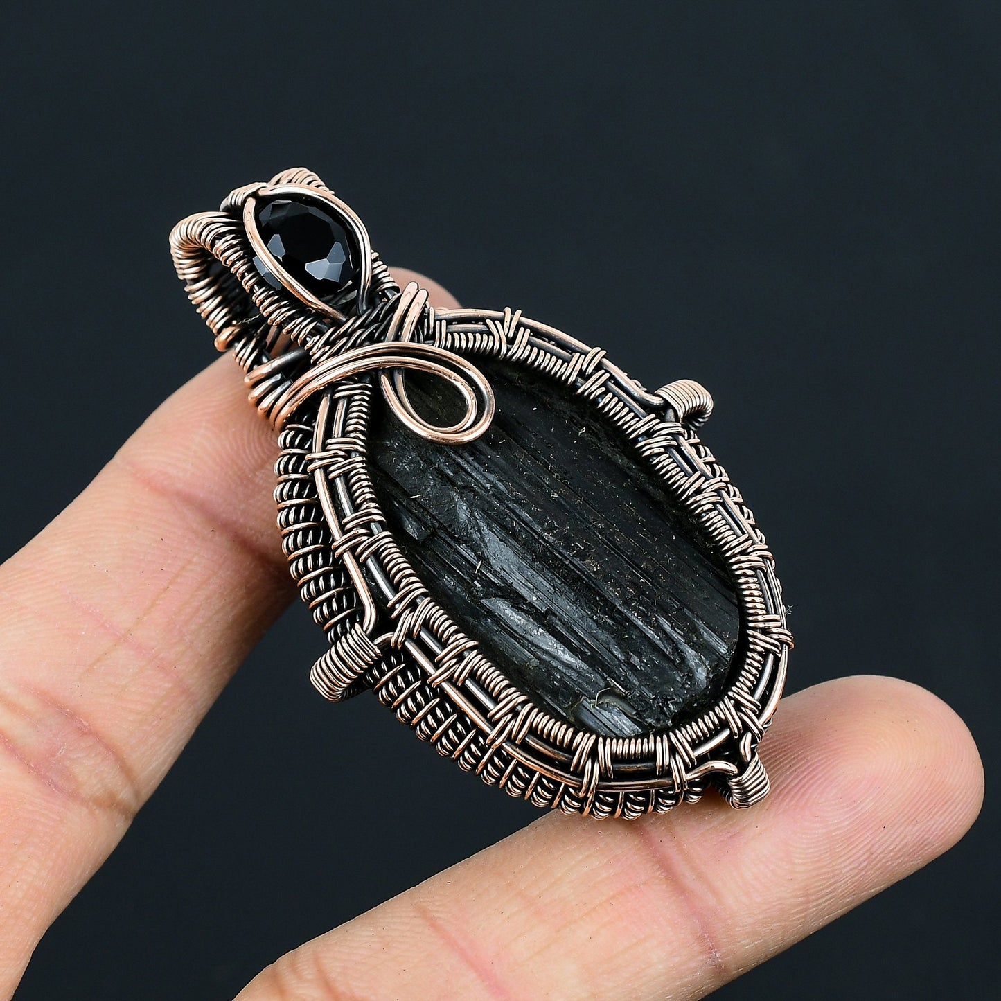 Black Tourmaline Gemstone Pendant