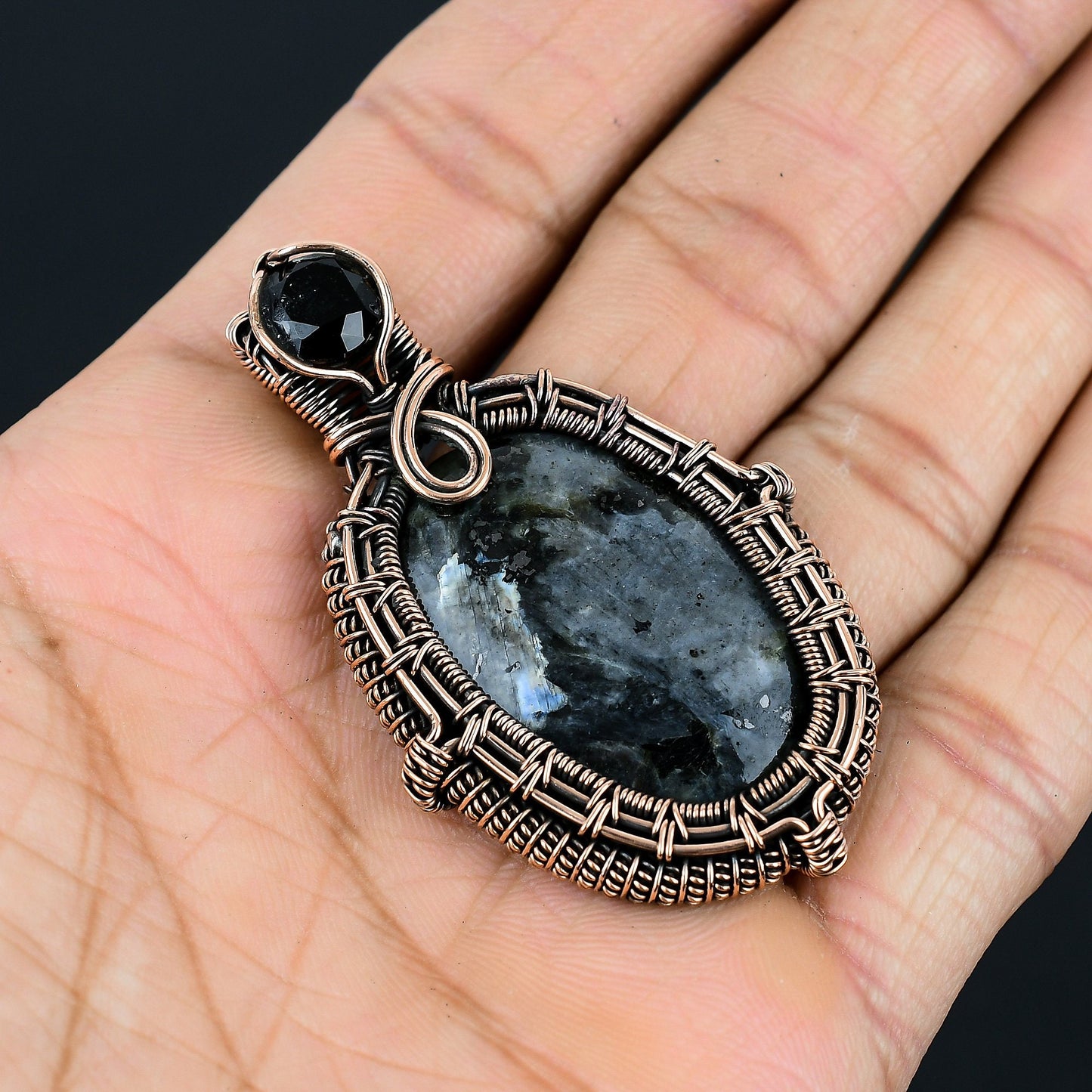Gray Larvikite Gemstone Pendant