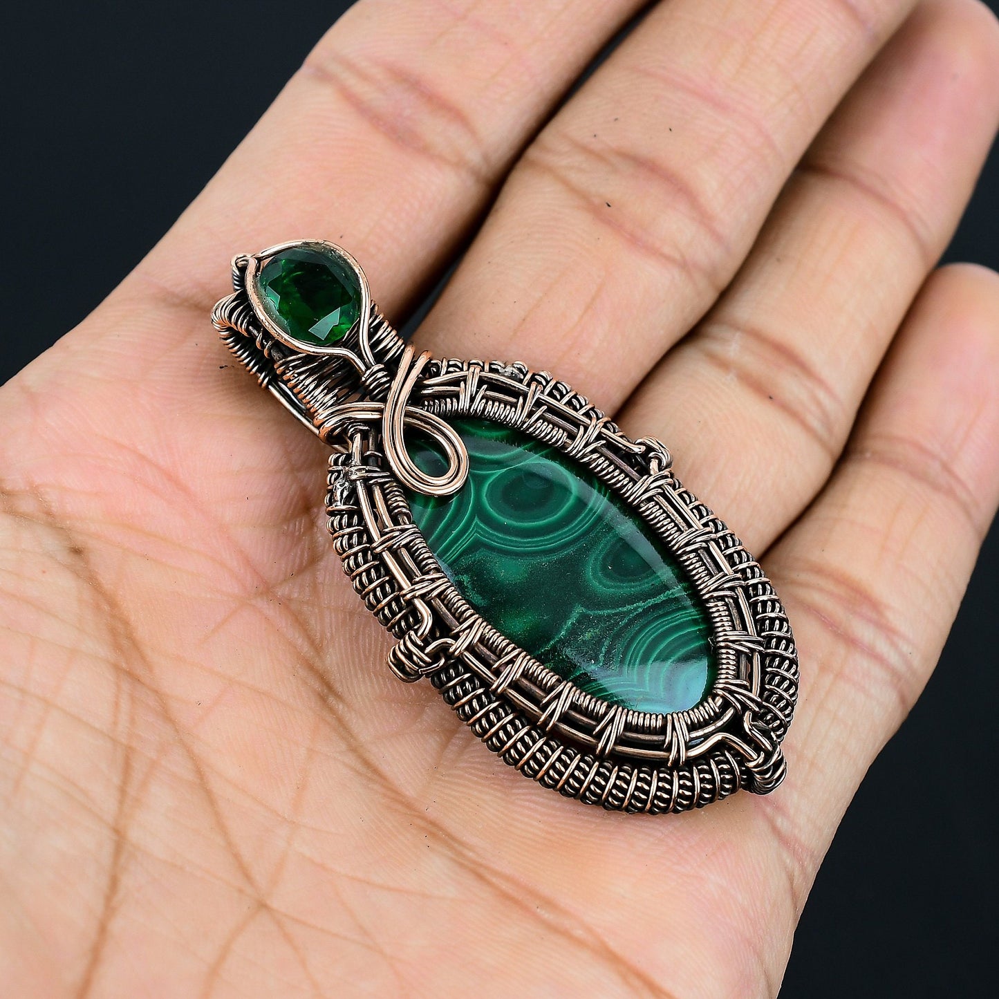 Green Malachite Gemstone Pendant