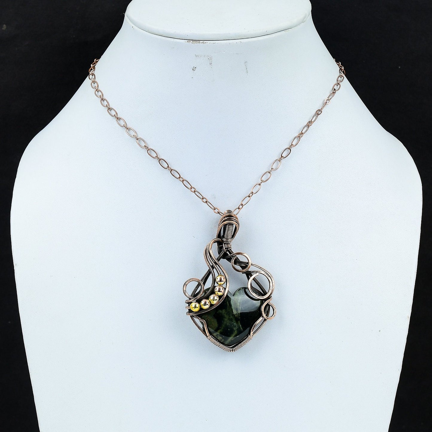Green Star Galaxy Jasper Gemstone Pendant