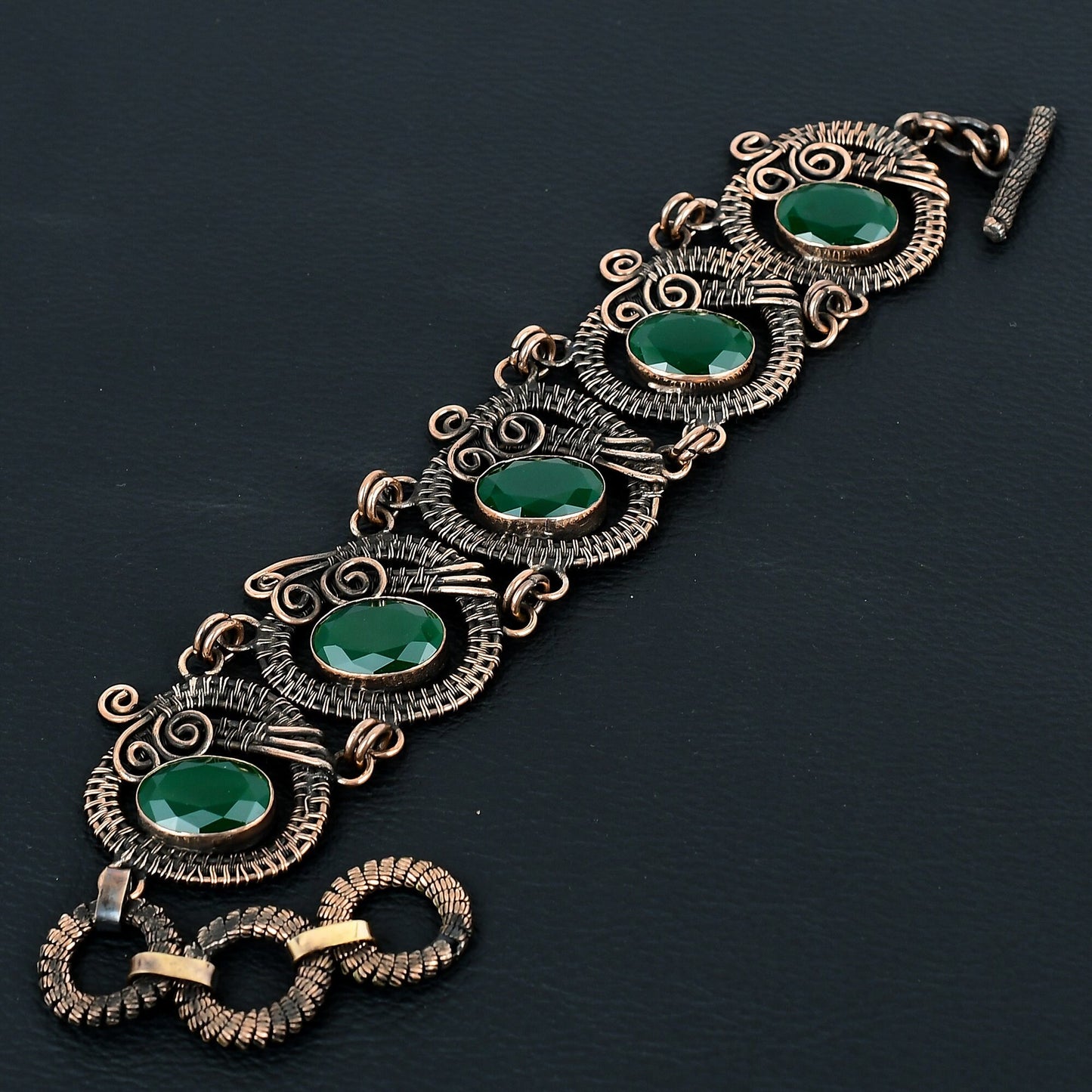 Green Emerald Gemstone Bracelet