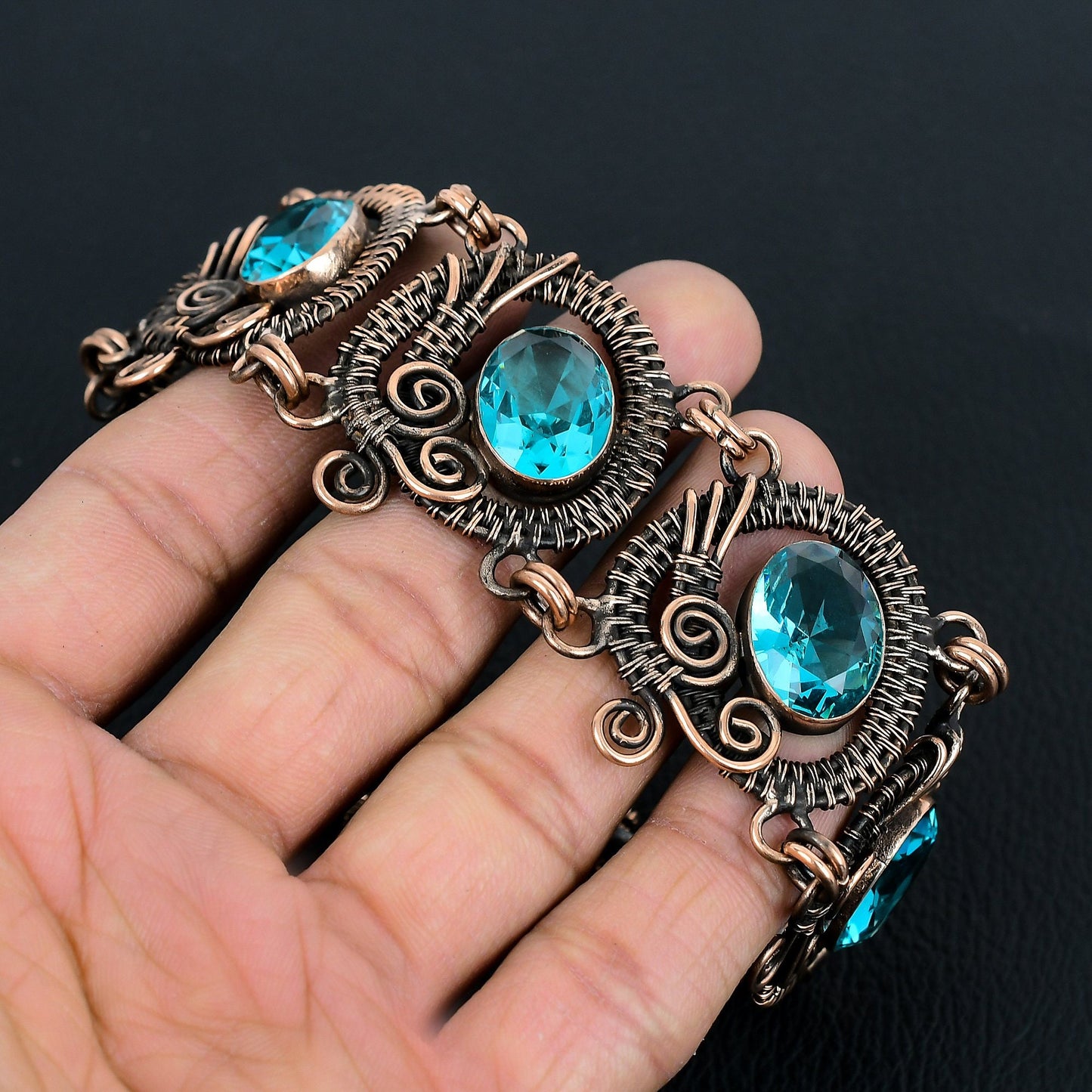 Blue Topaz Gemstone Bracelet