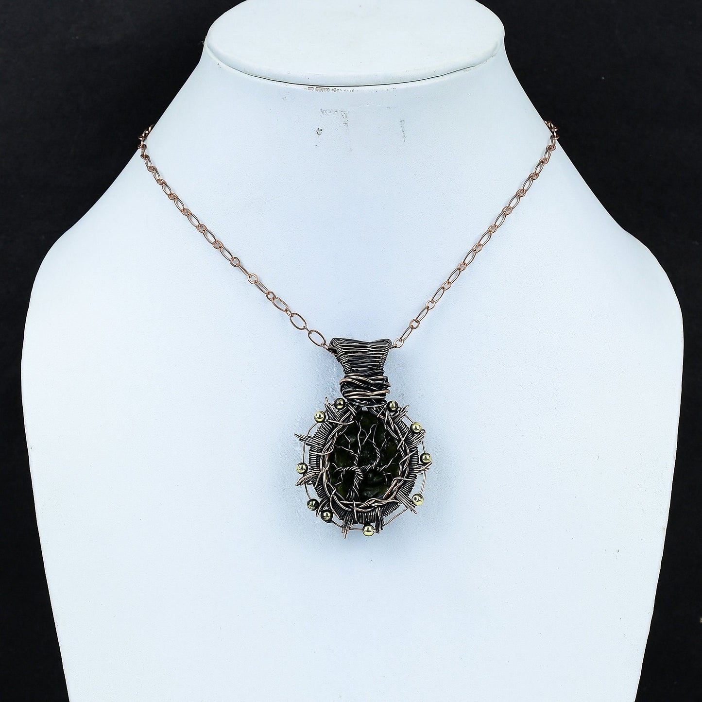 Green Moldavite Gemstone Pendant