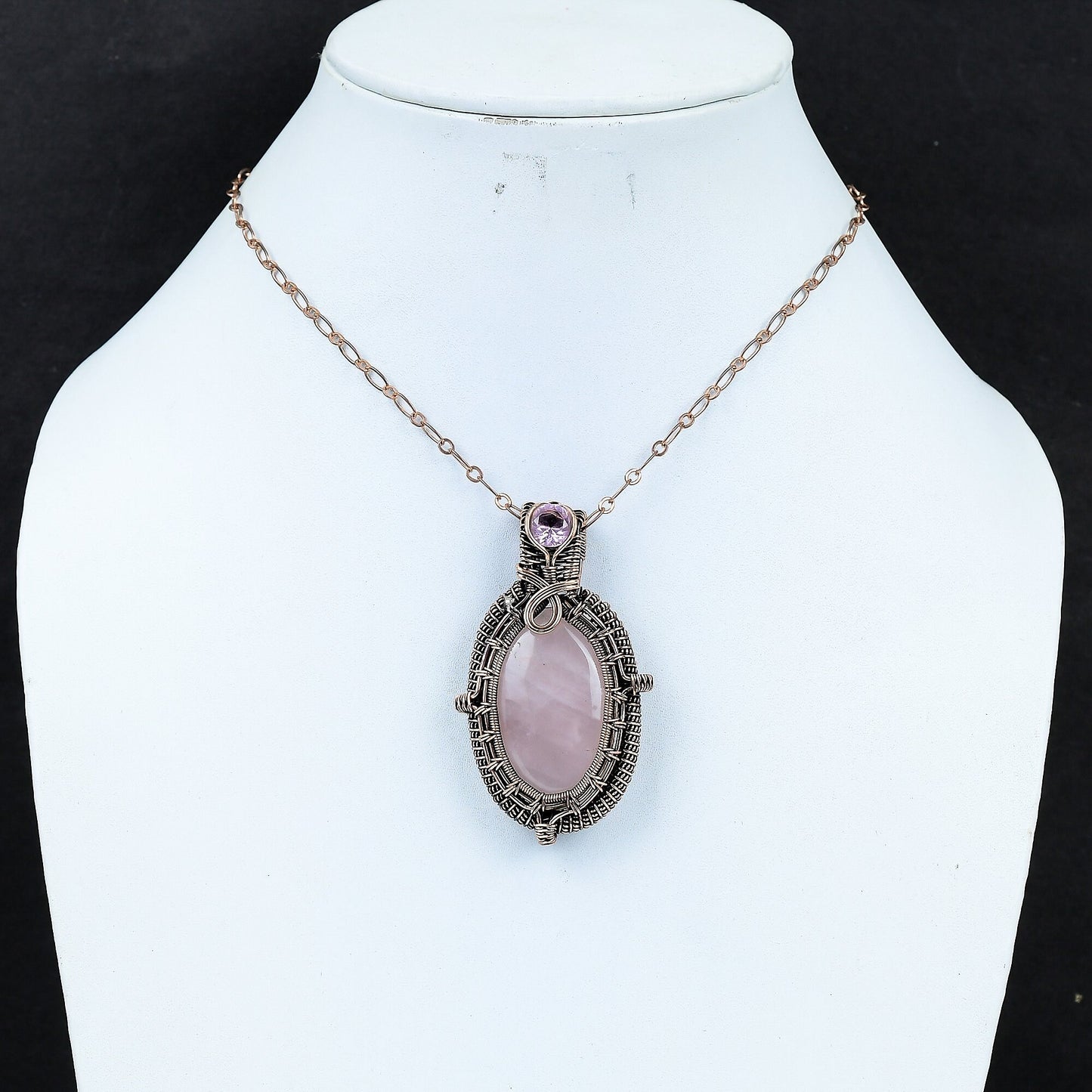 Pink Rose Quartz Gemstone Pendant