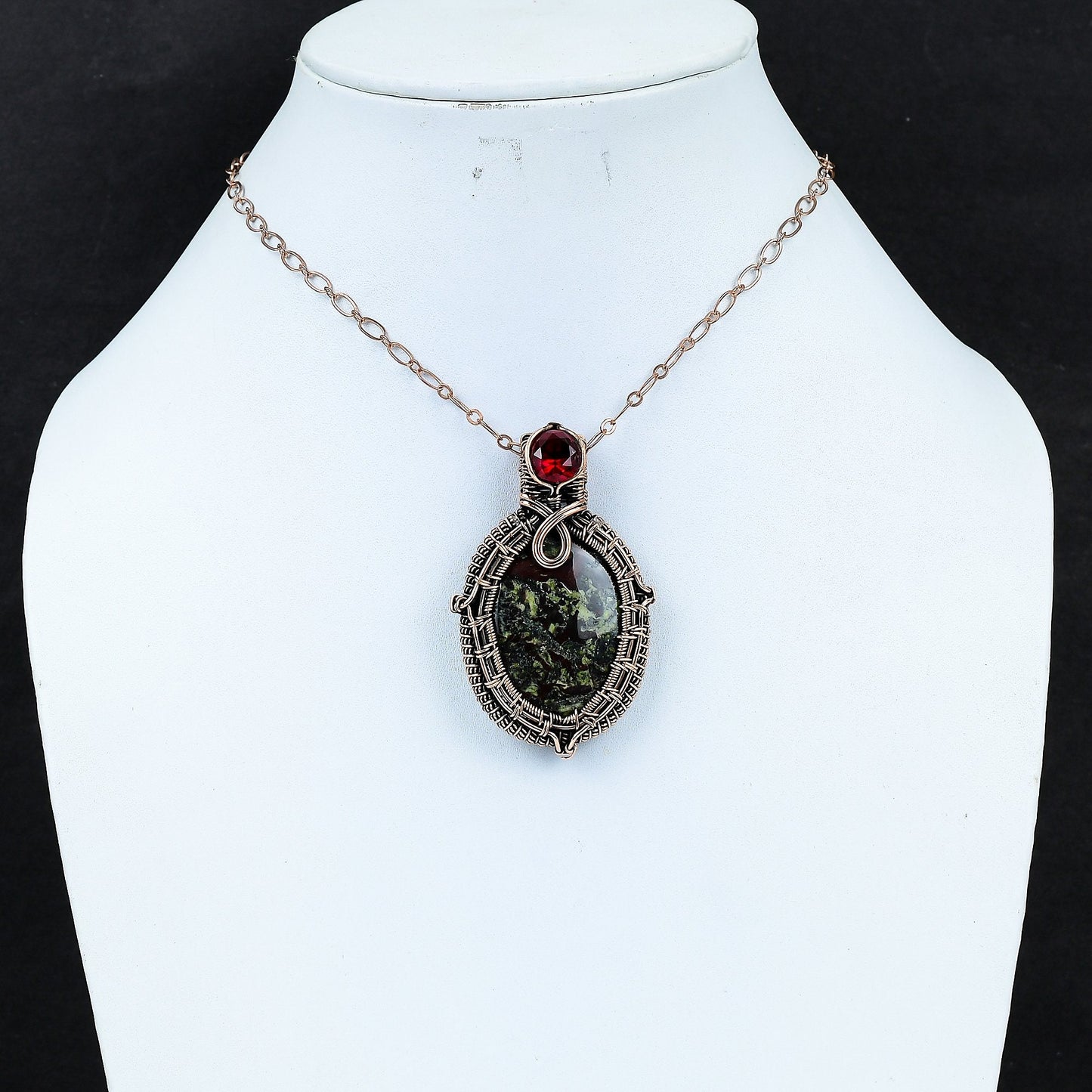 Green Bloodstone Gemstone Pendant