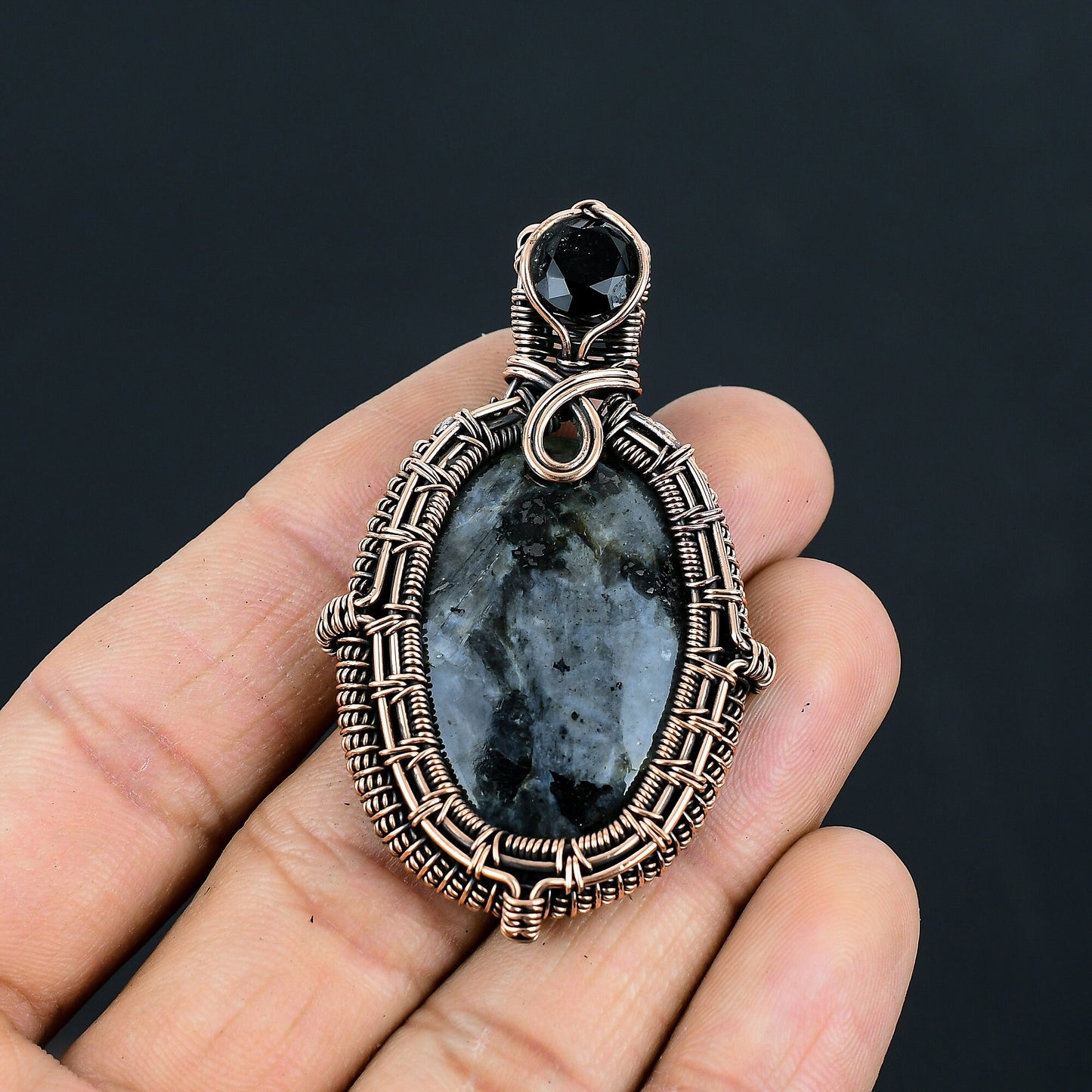 Gray Larvikite Gemstone Pendant
