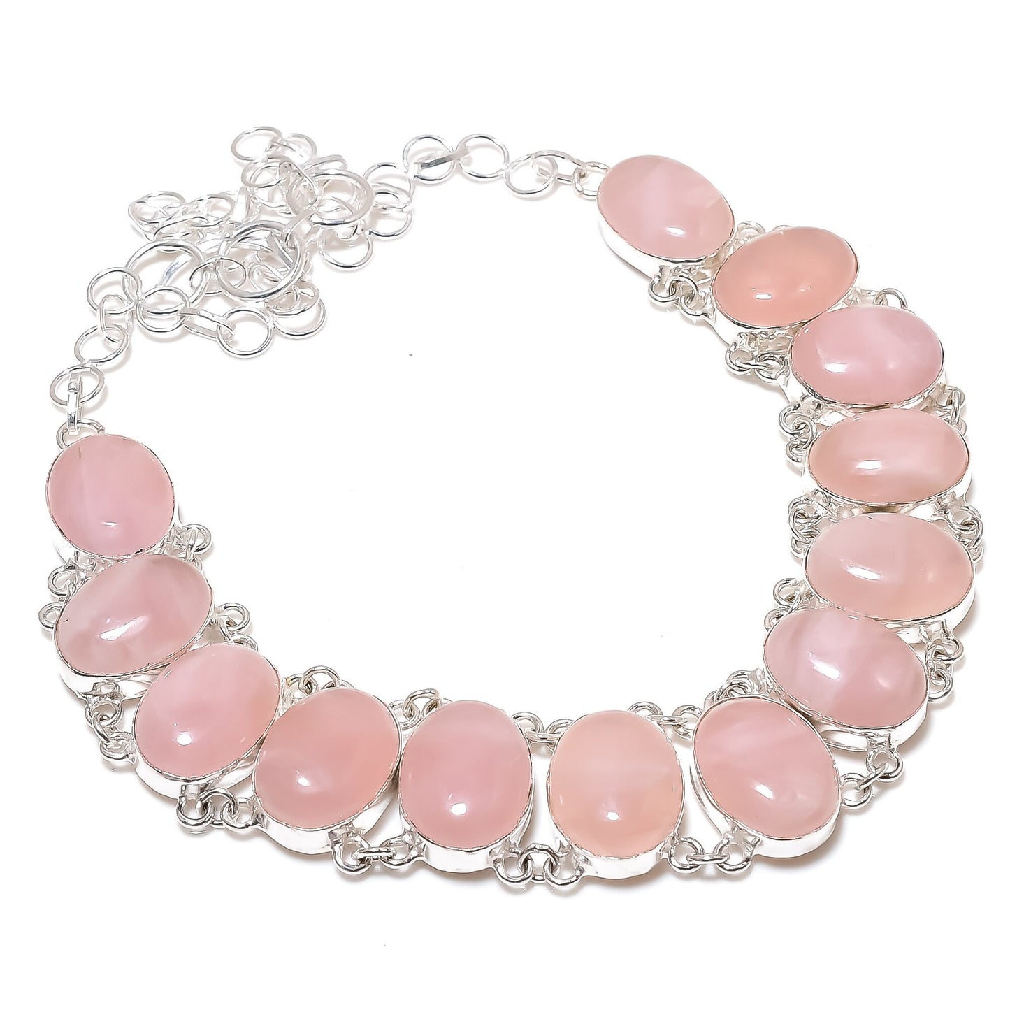Pink Rose Quartz Gemstone Necklace