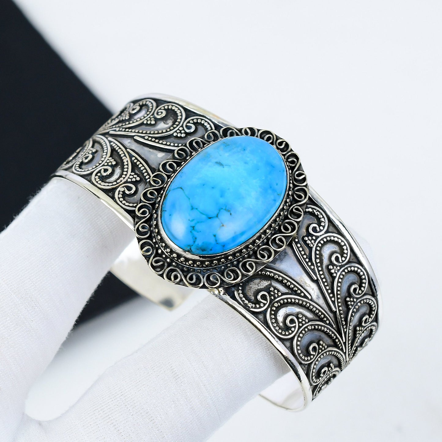 Turquoise Gemstone Sterling Silver Bracelet