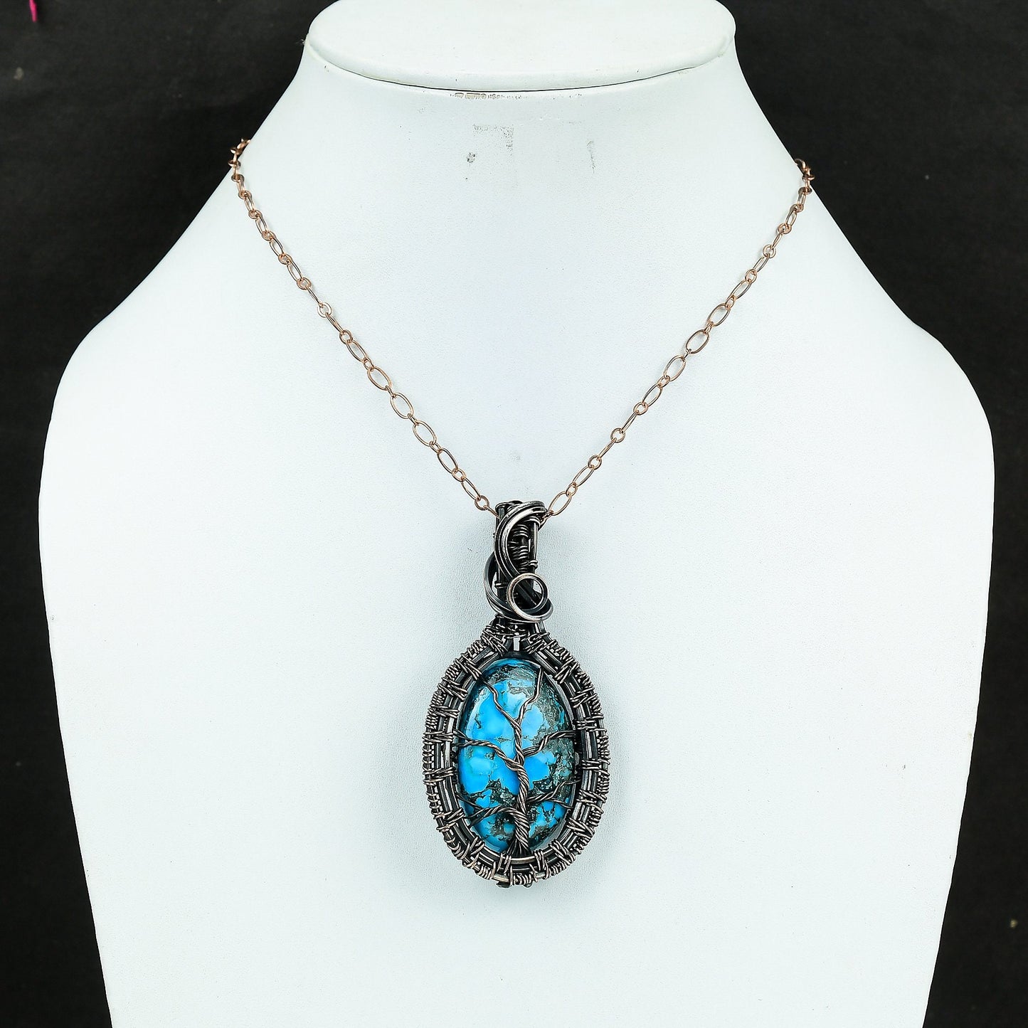 Turquoise Gemstone Tree of Life Pendant