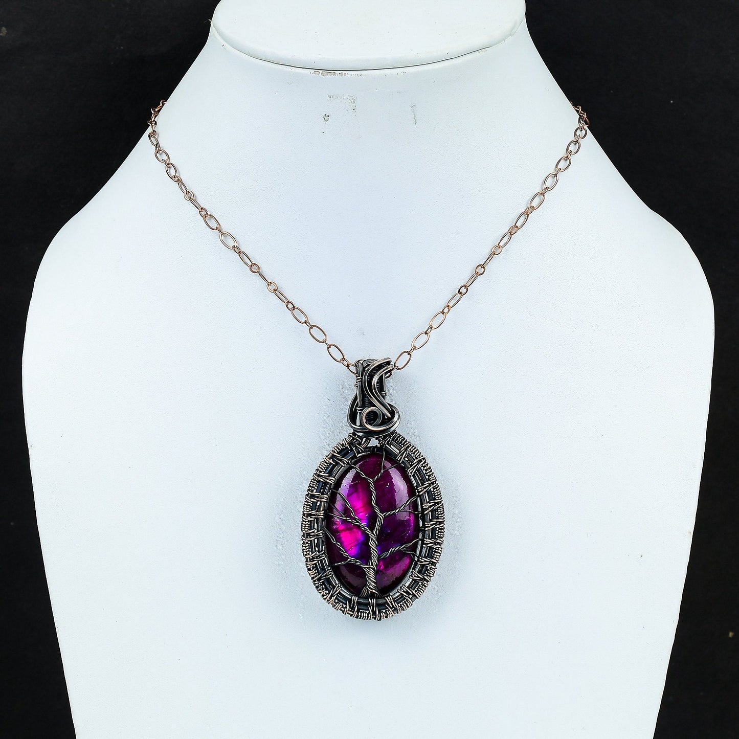 Pink Labradorite Gemstone Pendant