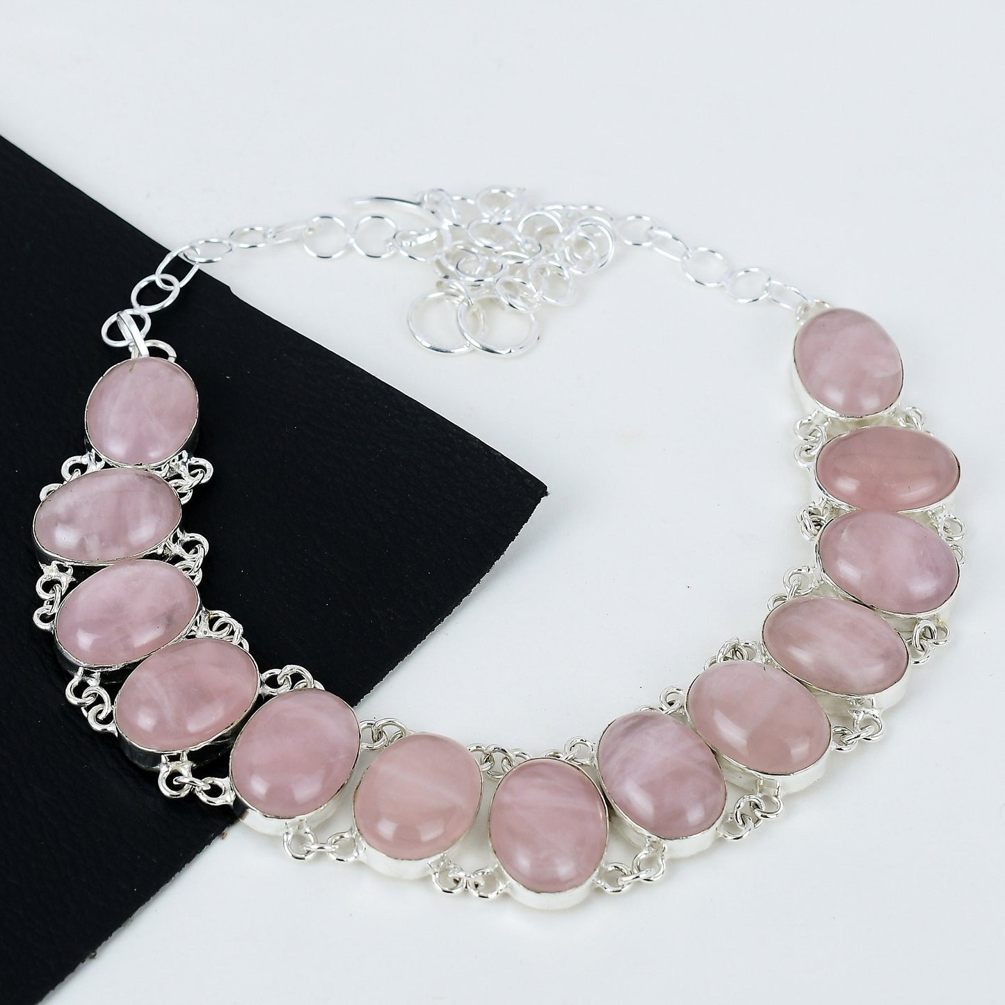 Pink Rose Quartz Gemstone Necklace