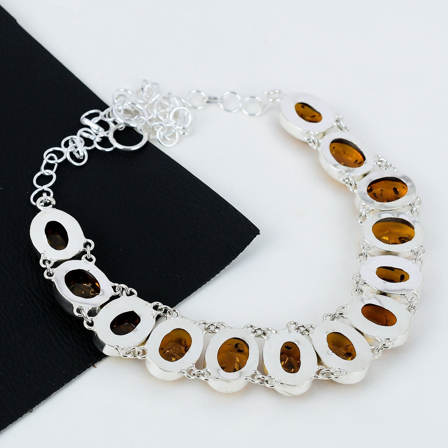 Amber Gemstone 925 Sterling Silver Necklace