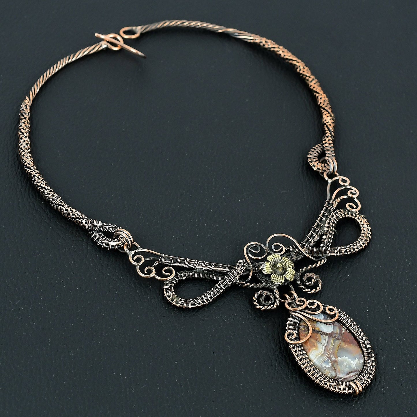 Multicolor Crazy Lace Agate Gemstone Necklace