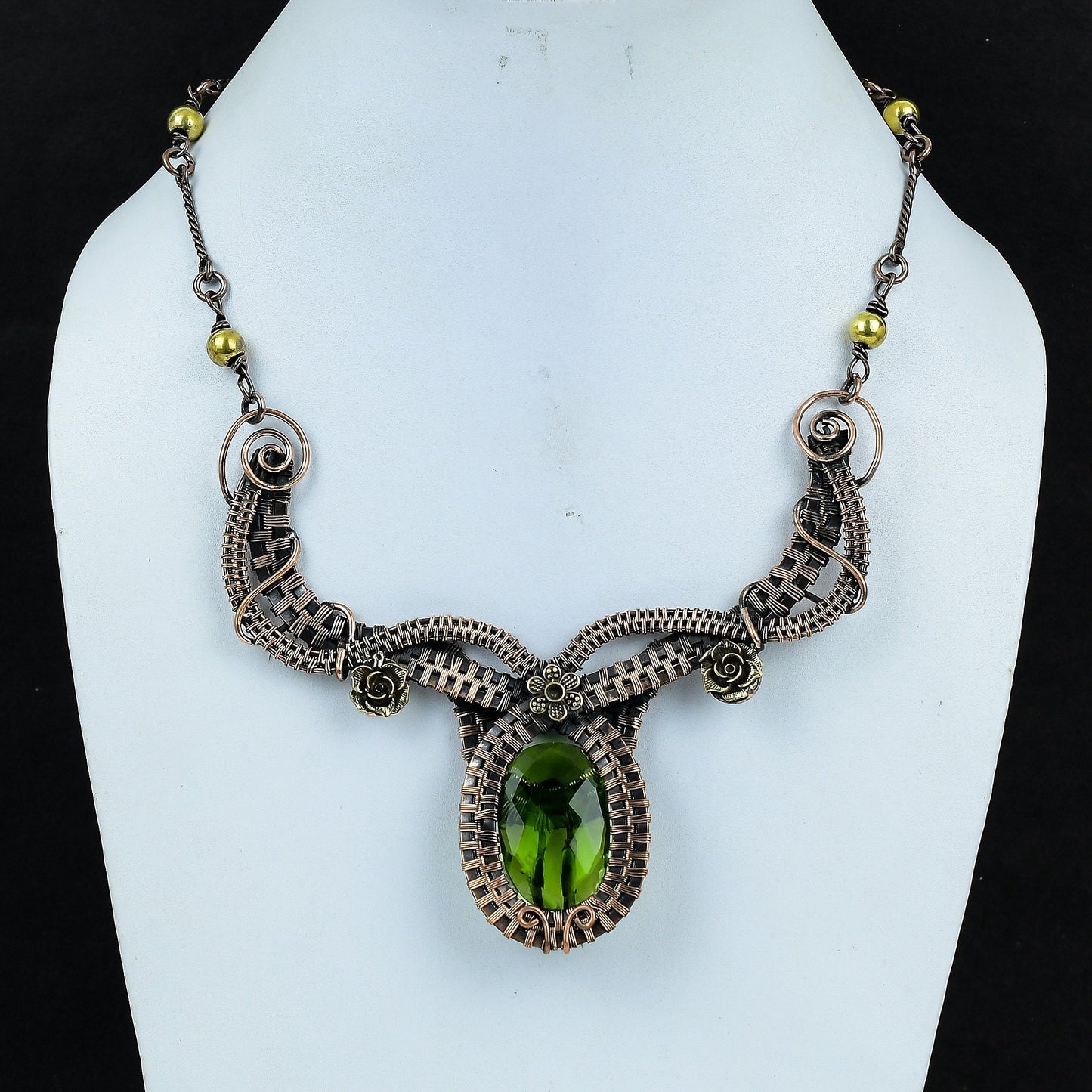Green Peridot Gemstone Necklace