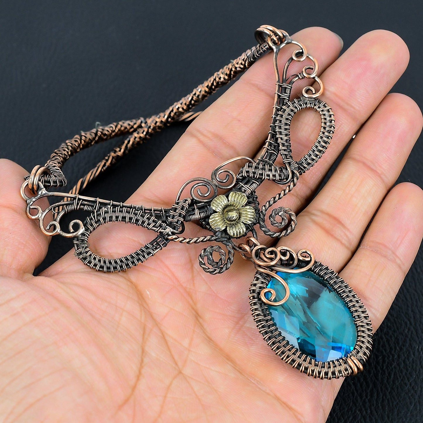 Blue Topaz Gemstone Necklace