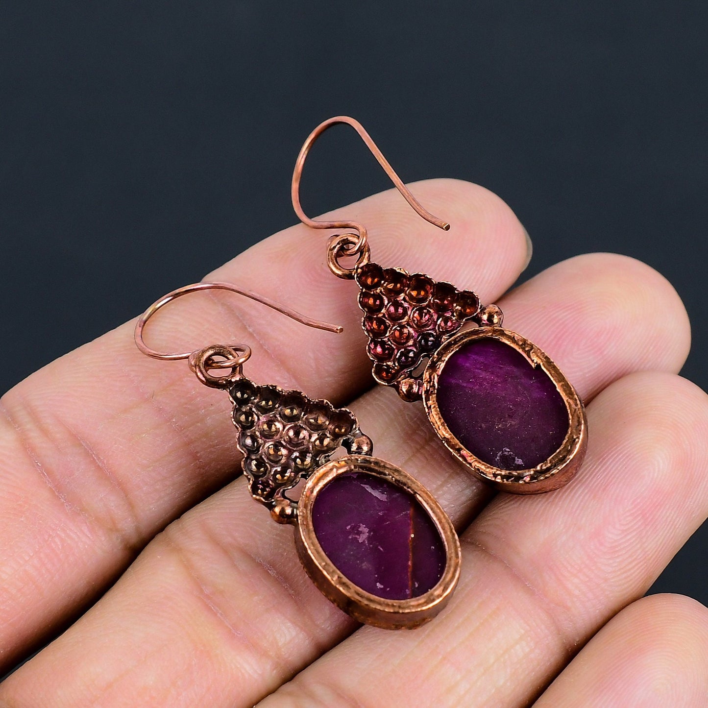 Red Ruby Gemstone Earrings