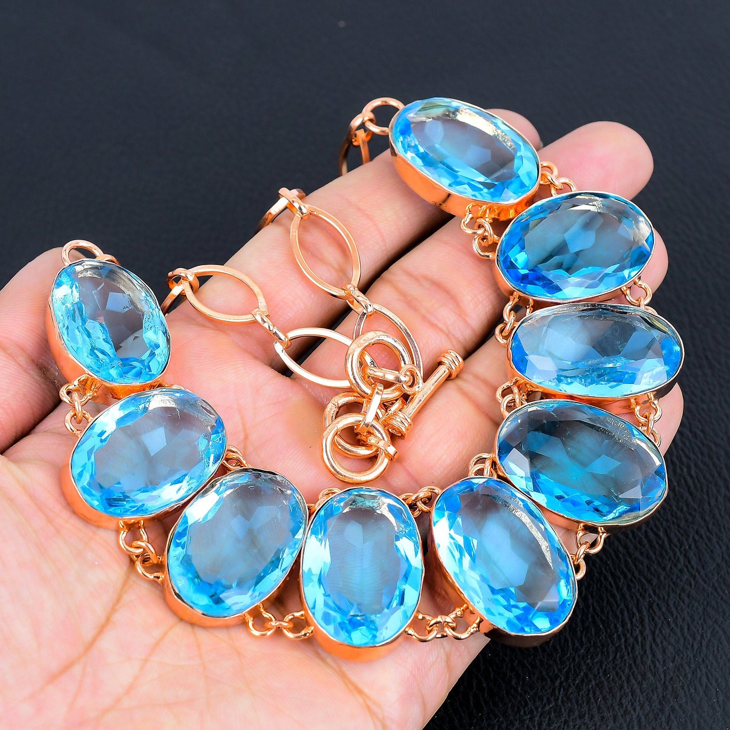 Blue Topaz Gemstone Necklace