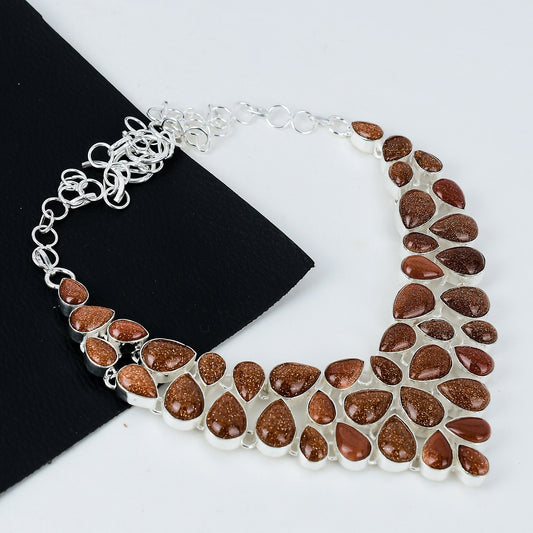 Red Sunstone Gemstone Necklace