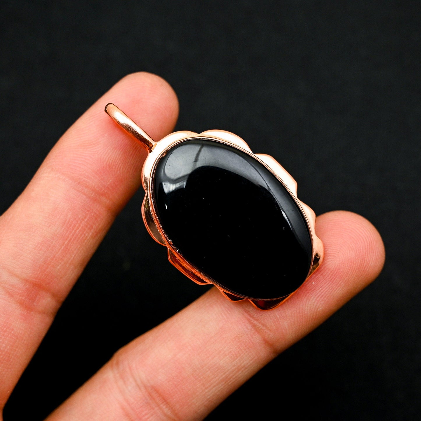 Black Onyx Gemstone Pendant
