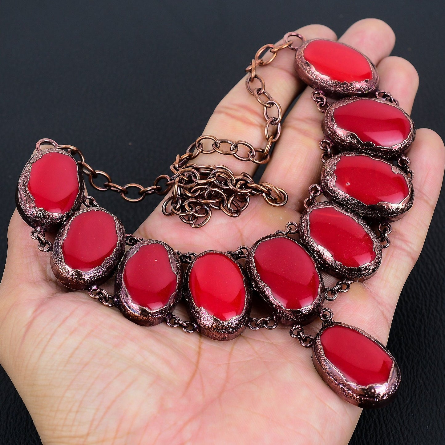 Red Coral Gemstone Necklace