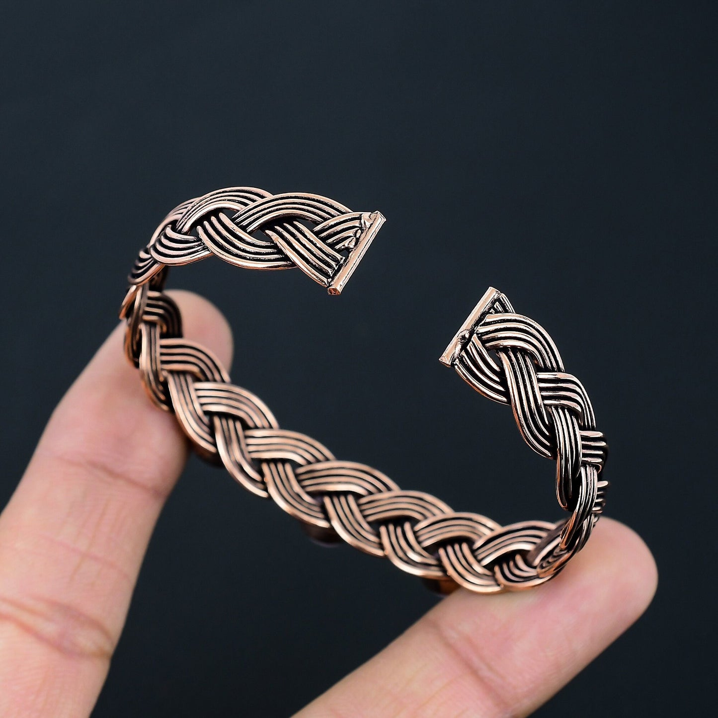 Pink Rose Quartz Gemstone Cuff Bracelet