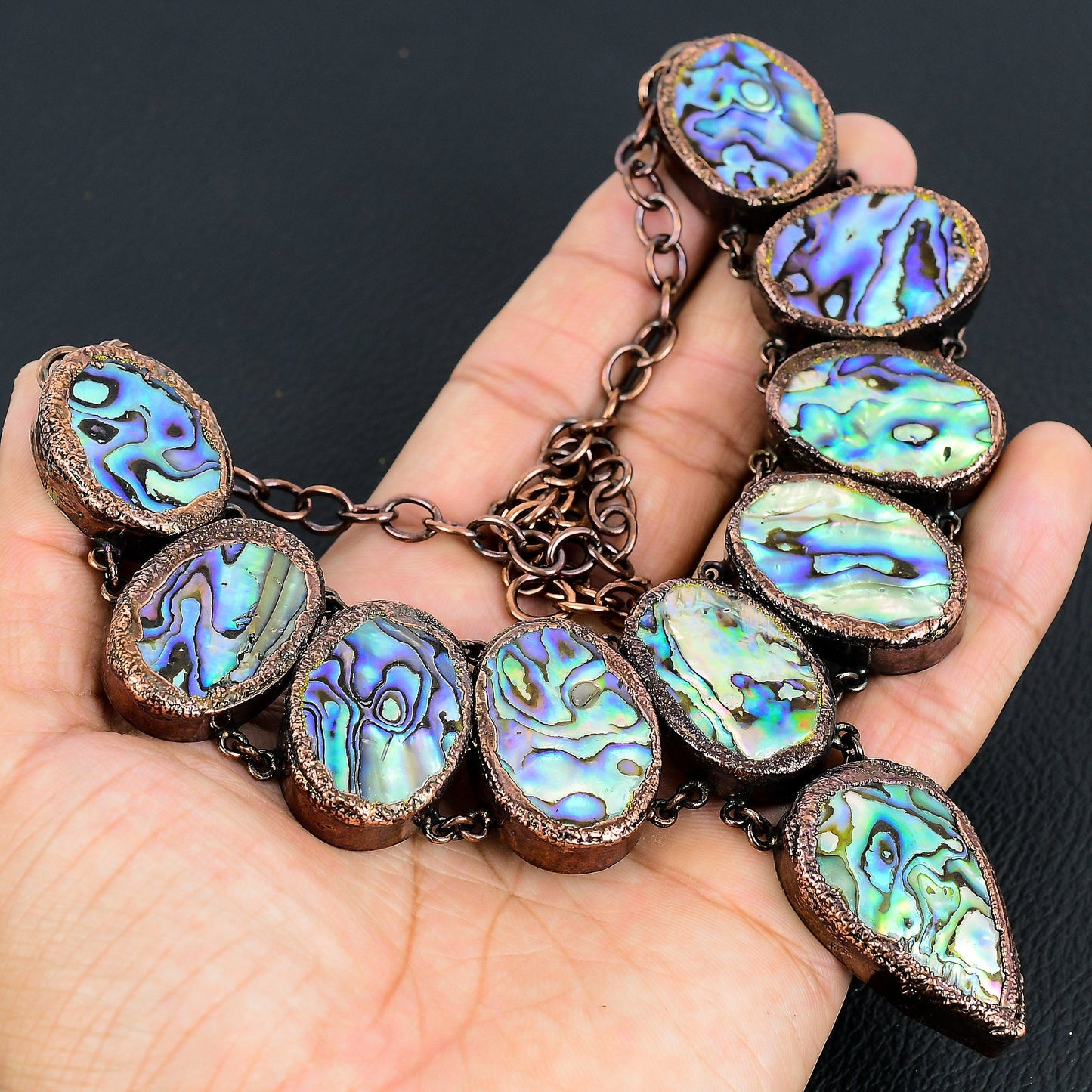 Iridescent Abalone Gemstone Necklace