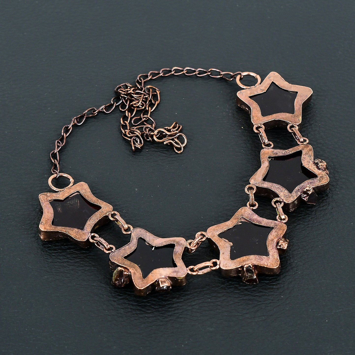 Red Garnet Gemstone Electroformed Necklace