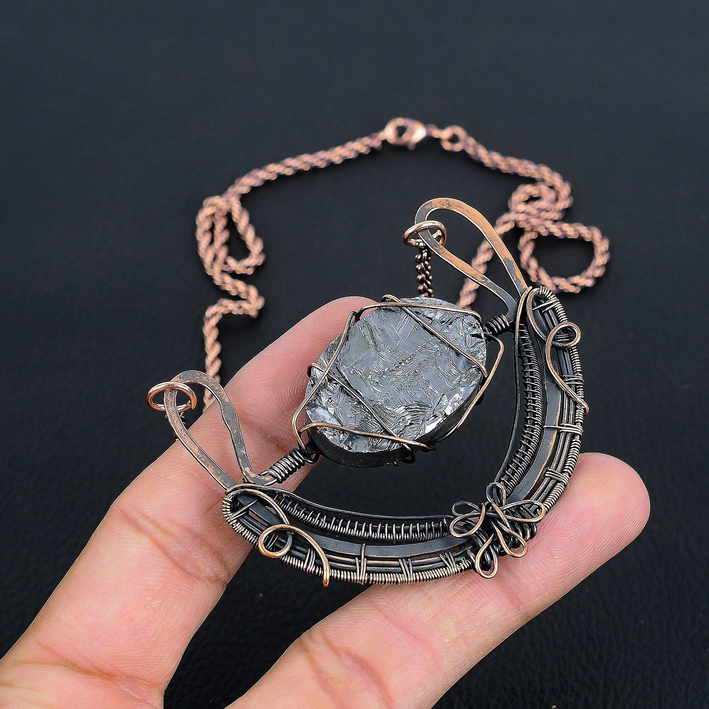 Black Shungite Gemstone Necklace
