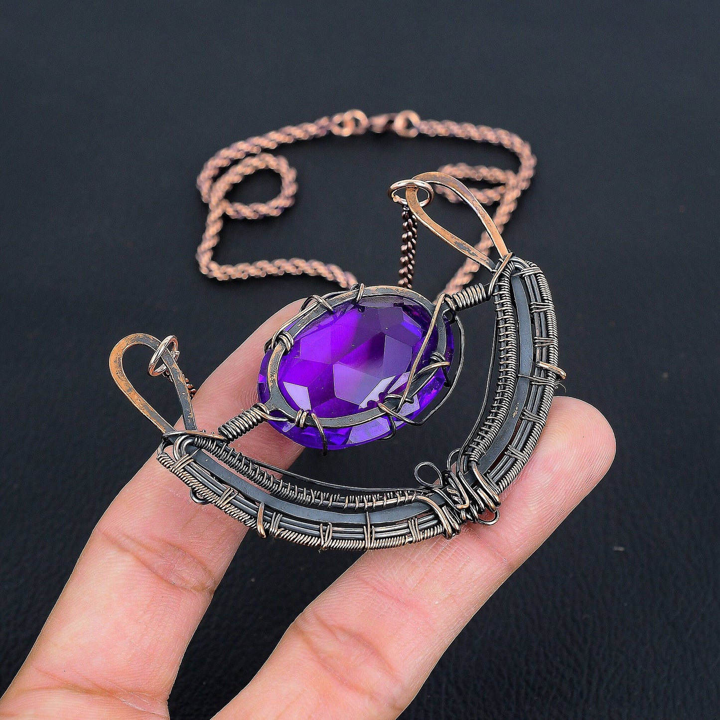 Purple Amethyst Gemstone Necklace
