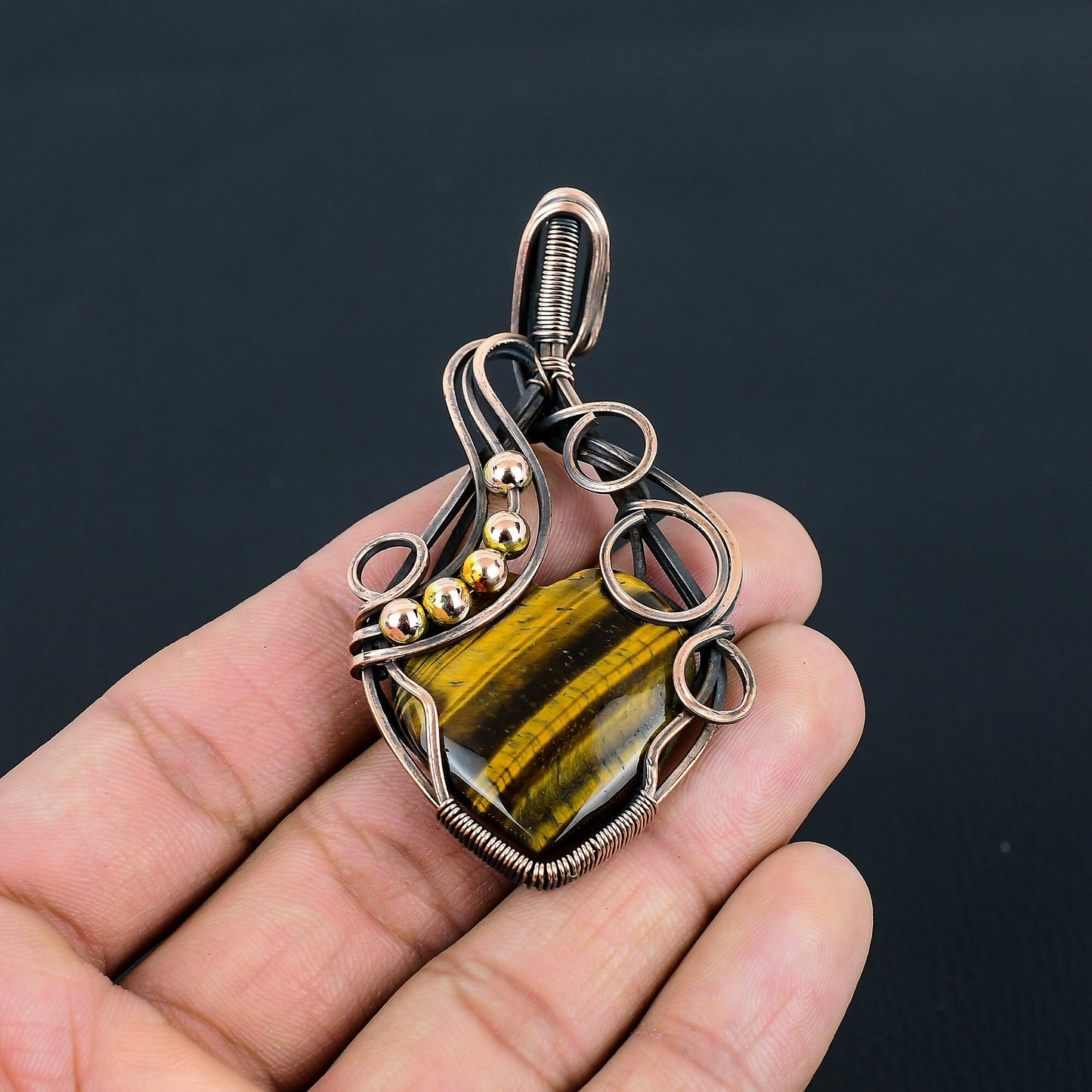 Golden Brown Tiger Eye Gemstone Pendant