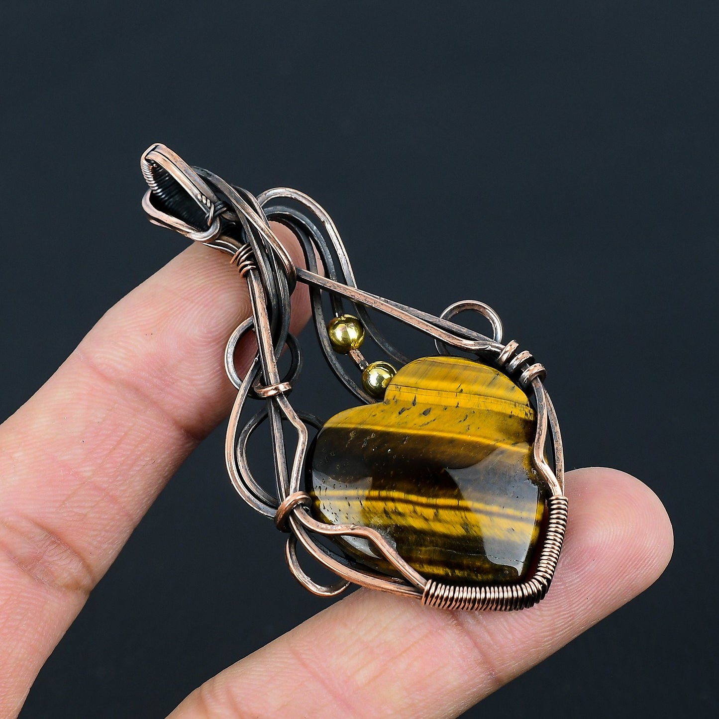 Golden Brown Tiger Eye Gemstone Pendant