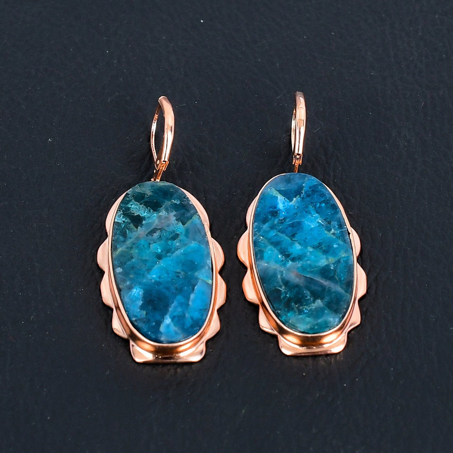 Neon Blue Apatite Gemstone Earrings