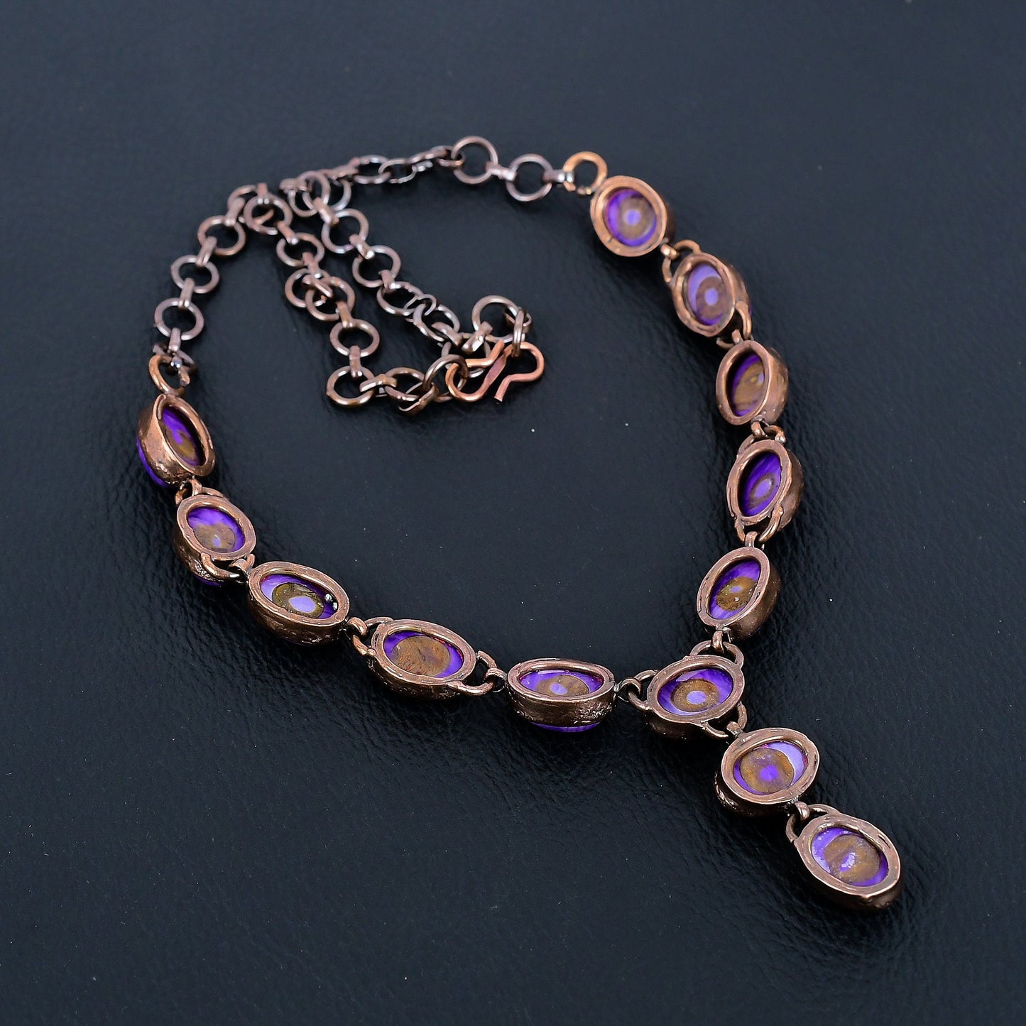 Purple Charoite Gemstone Copper Necklace