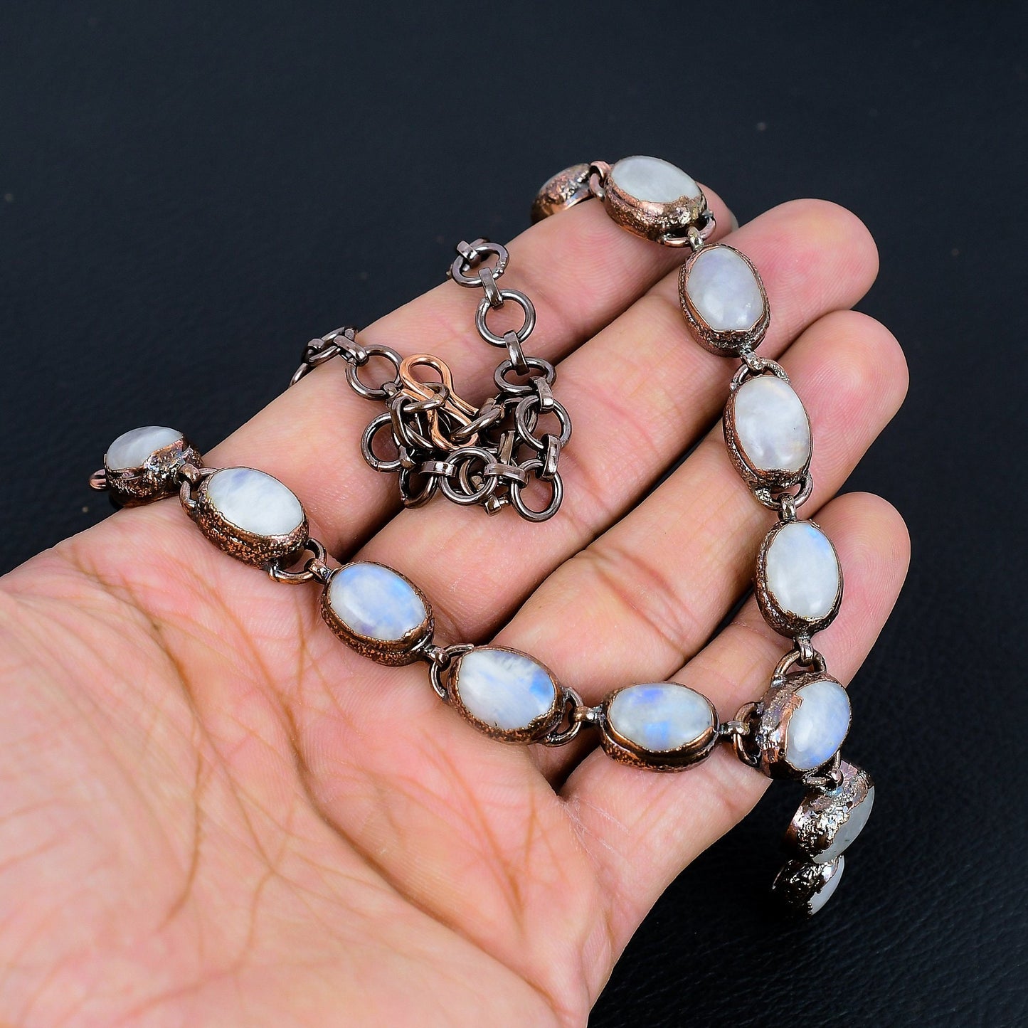 Rainbow Moonstone Gemstone Necklace