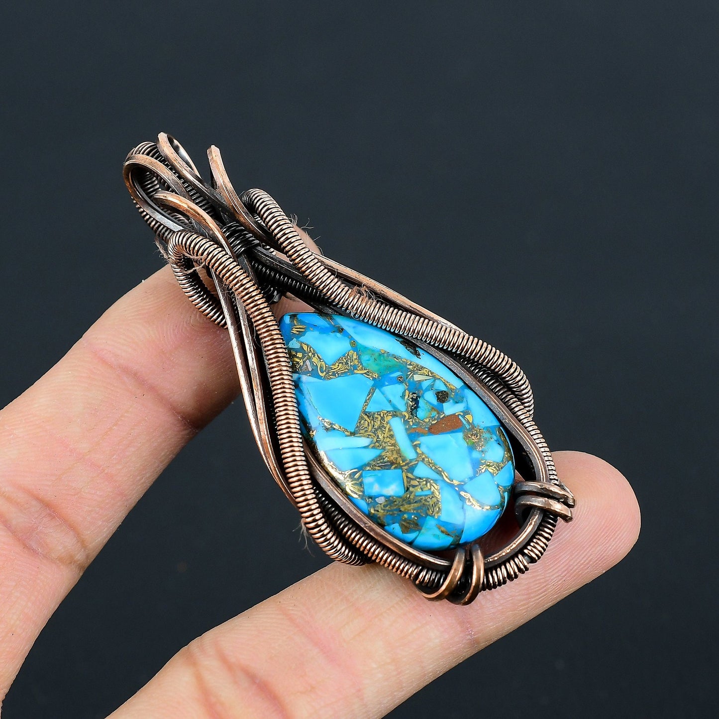 Blue Turquoise Gemstone Pendant