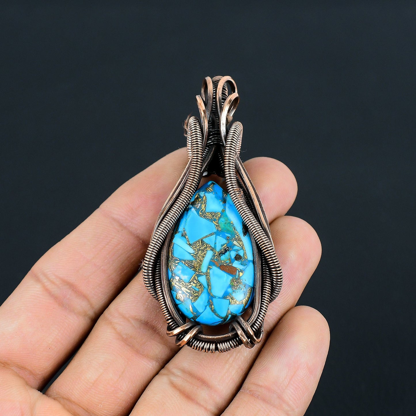 Blue Turquoise Gemstone Pendant