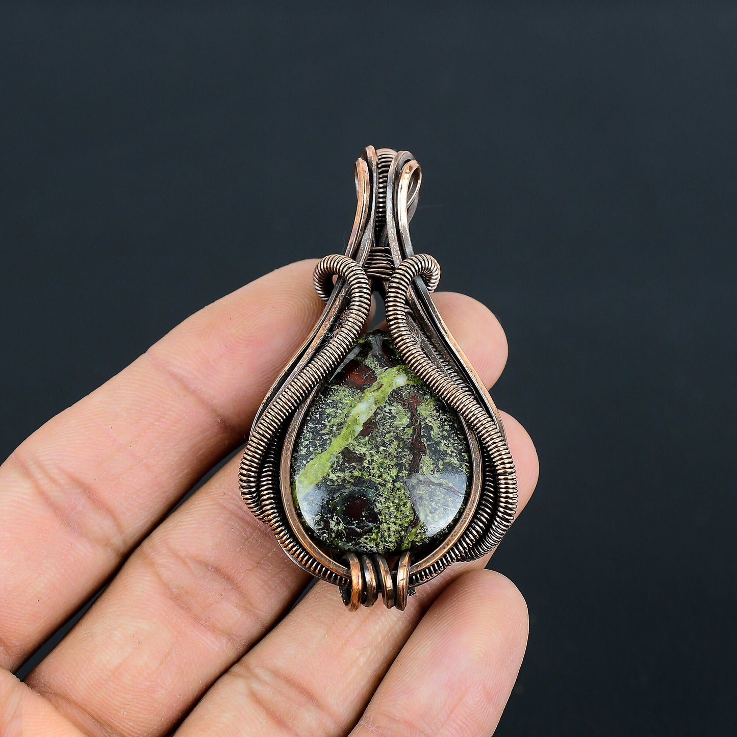 Green Bloodstone Gemstone Pendant