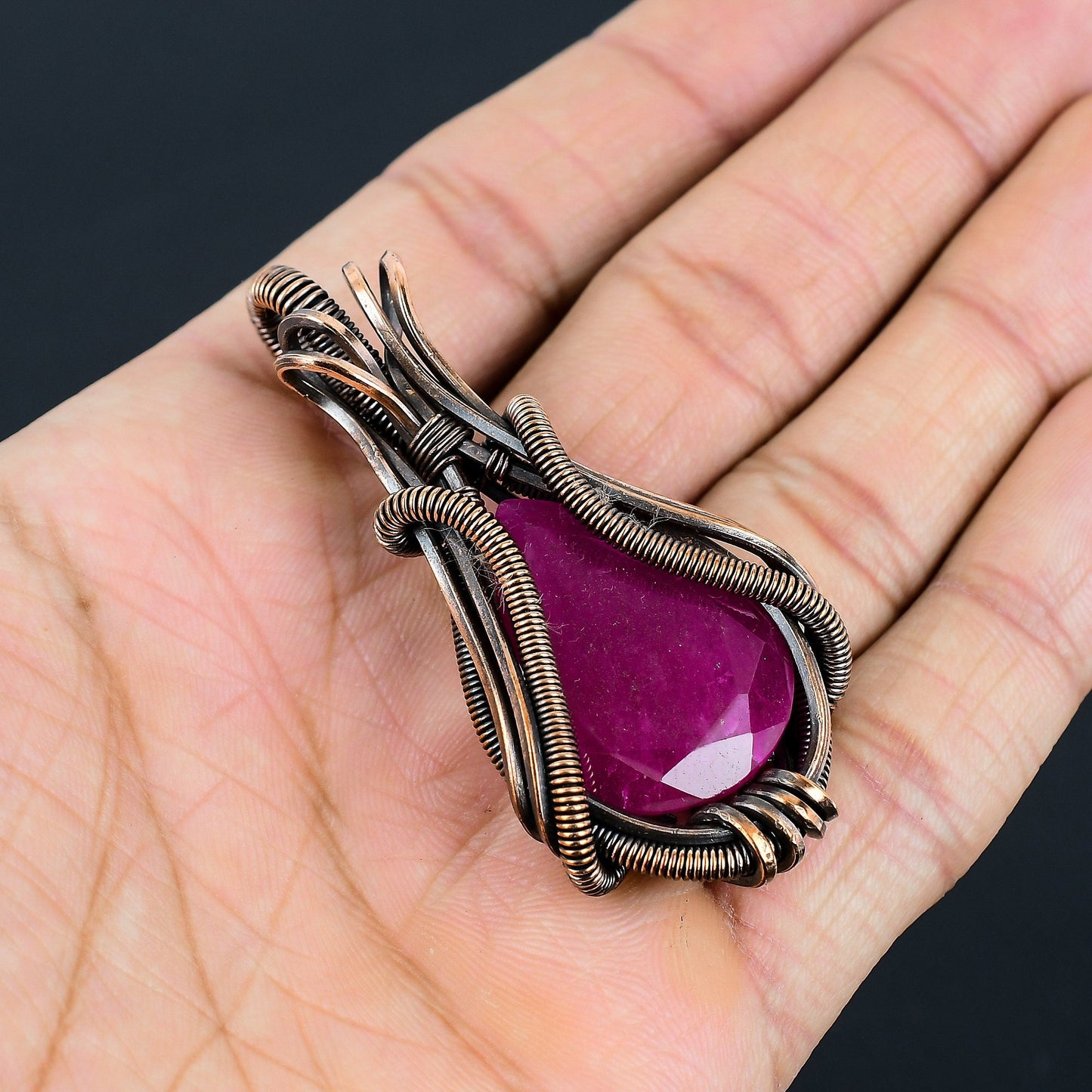 Kashmiri Red Ruby Gemstone Pendant