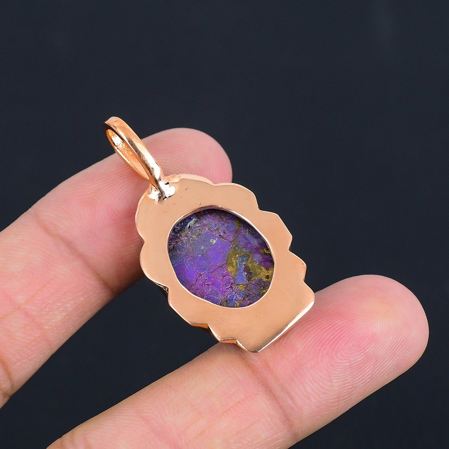 Purple Copper Turquoise Gemstone Pendant