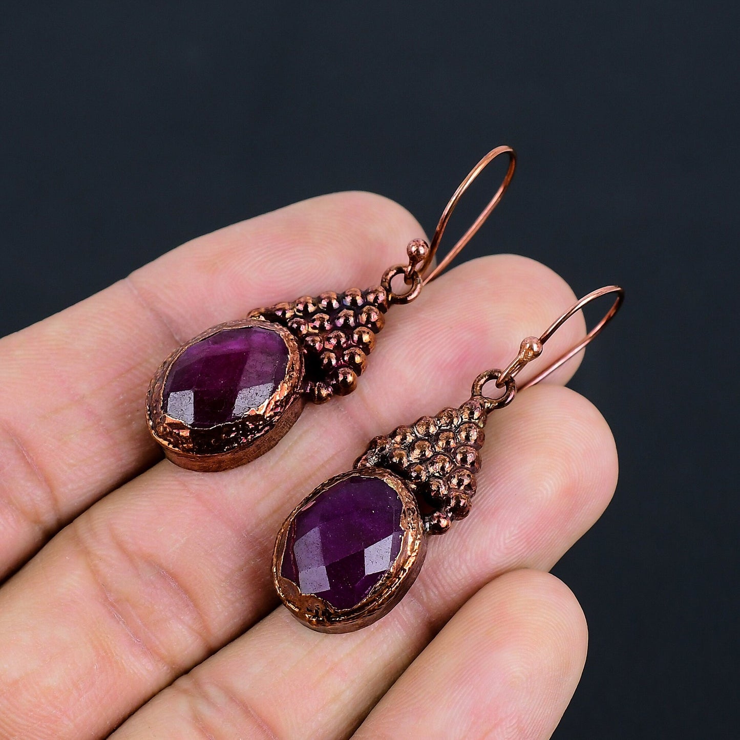 Red Ruby Gemstone Earrings