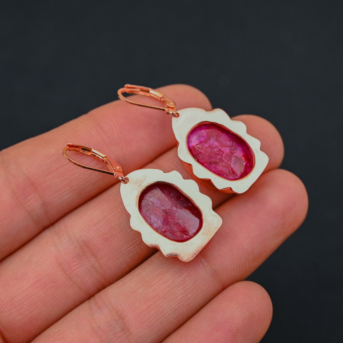 Kashmir Red Ruby Gemstone Earrings