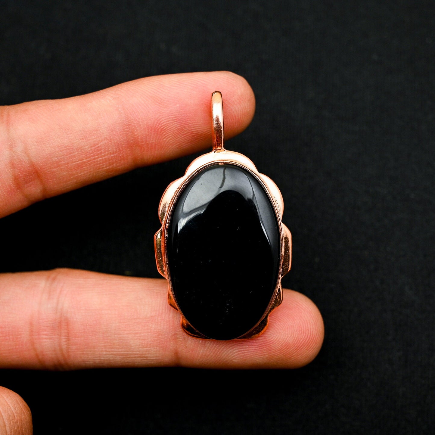 Black Onyx Gemstone Pendant